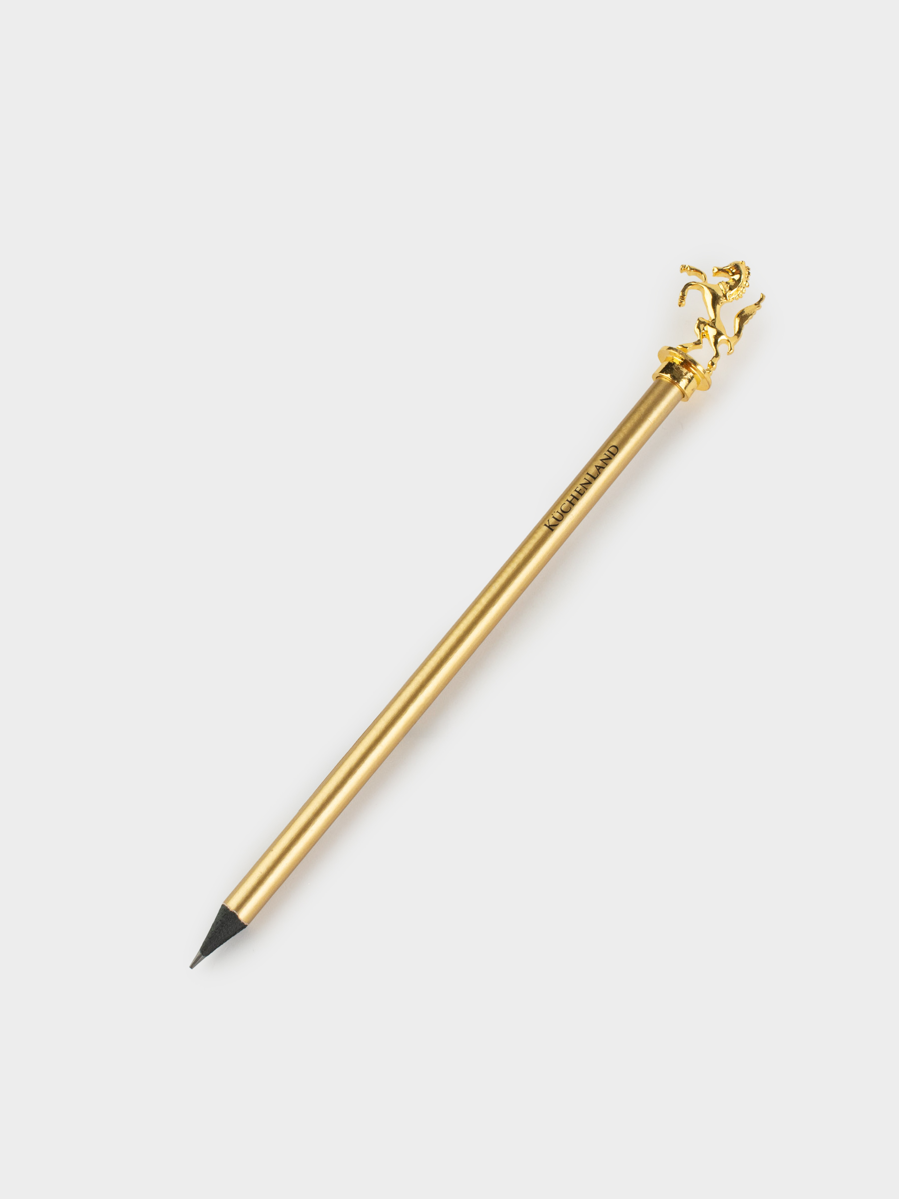 Карандаш, 18 см, чернографитный, с фигуркой, золотистый, Конь, Draw figure, image-1