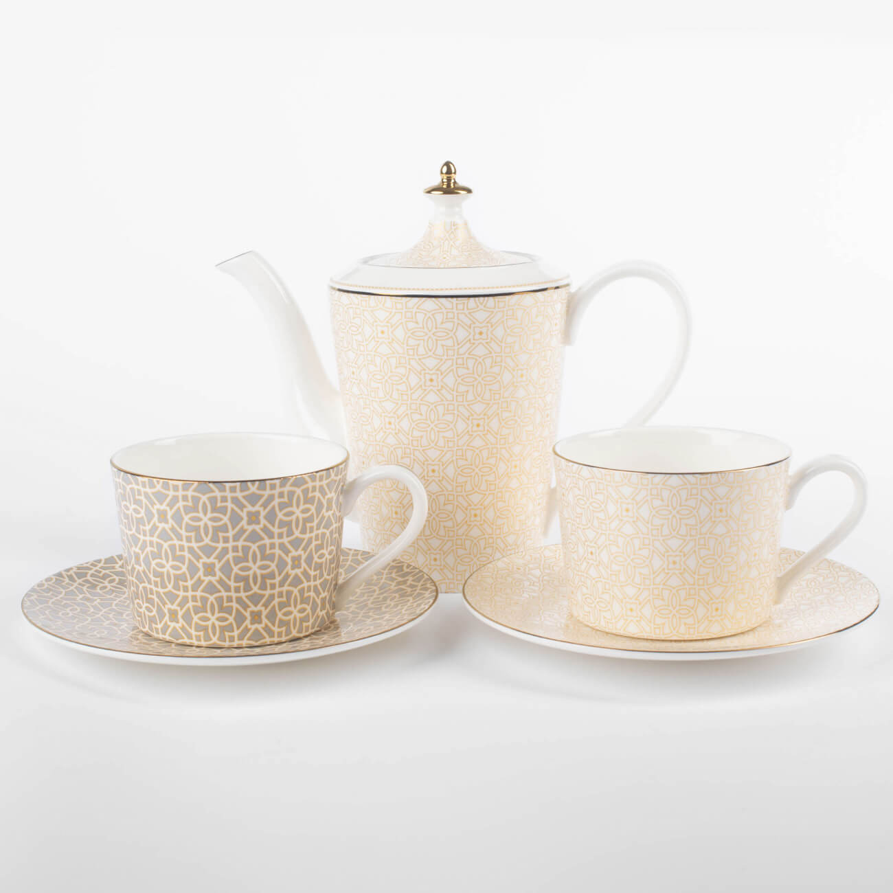 Набор чайный, 2 перс, 5 пр, фарфор F, микс, с золотистым кантом, Орнамент, Liberty набор чайный billibarri