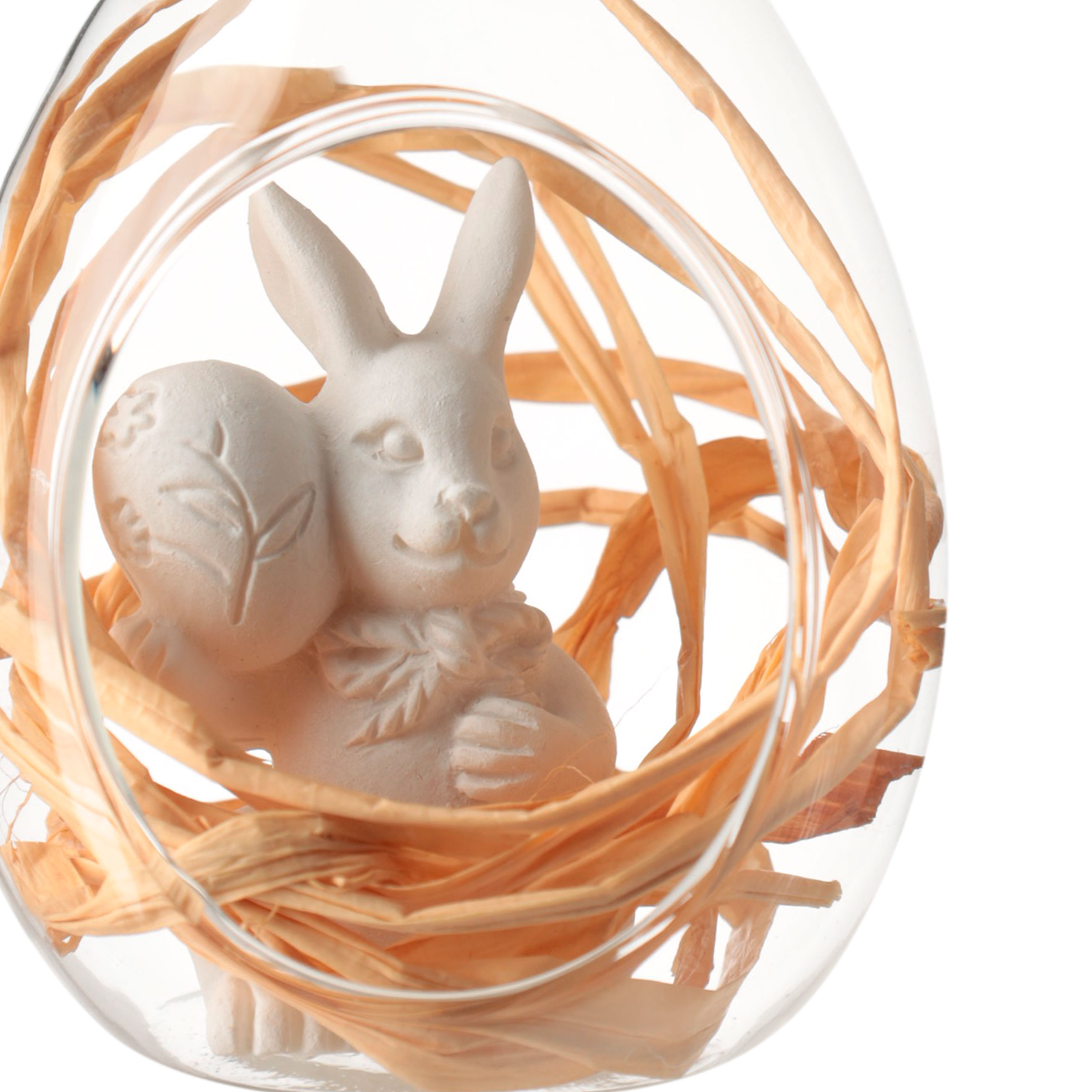 Подвеска декоративная, 8 см, стекло/полирезин, Кролик с яйцом, Easter изображение № 2