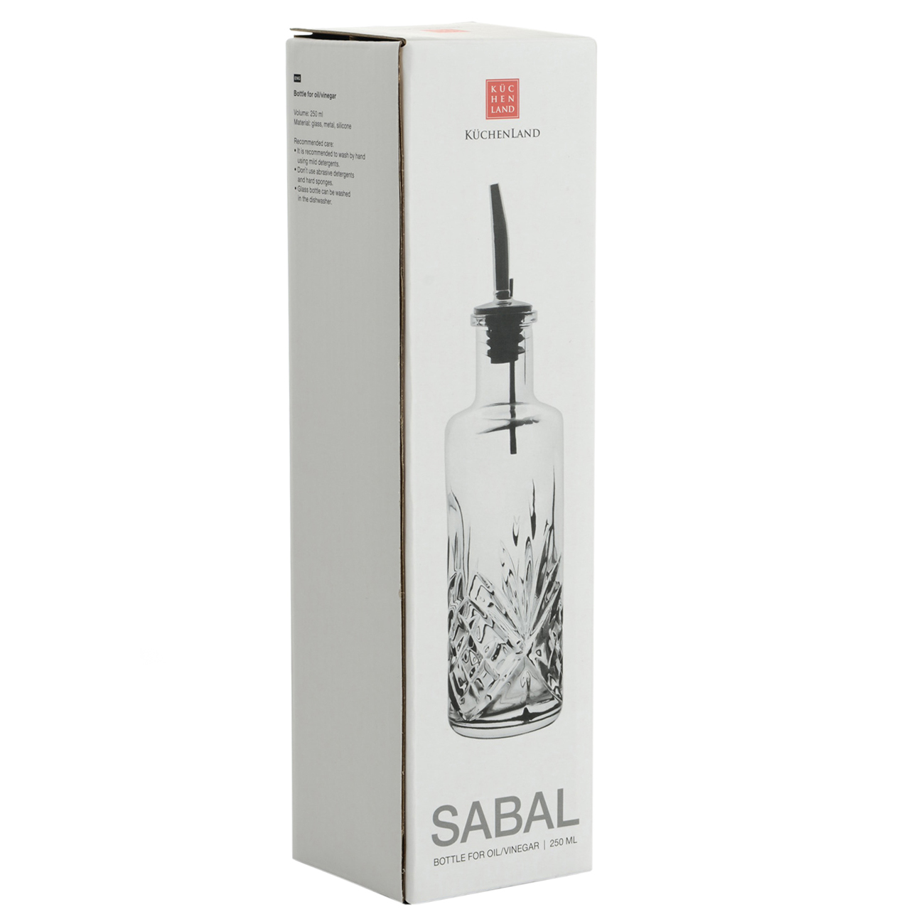 Бутылка для масла или уксуса, 250 мл, с дозатором, стекло Р/сталь, Sabal изображение № 3