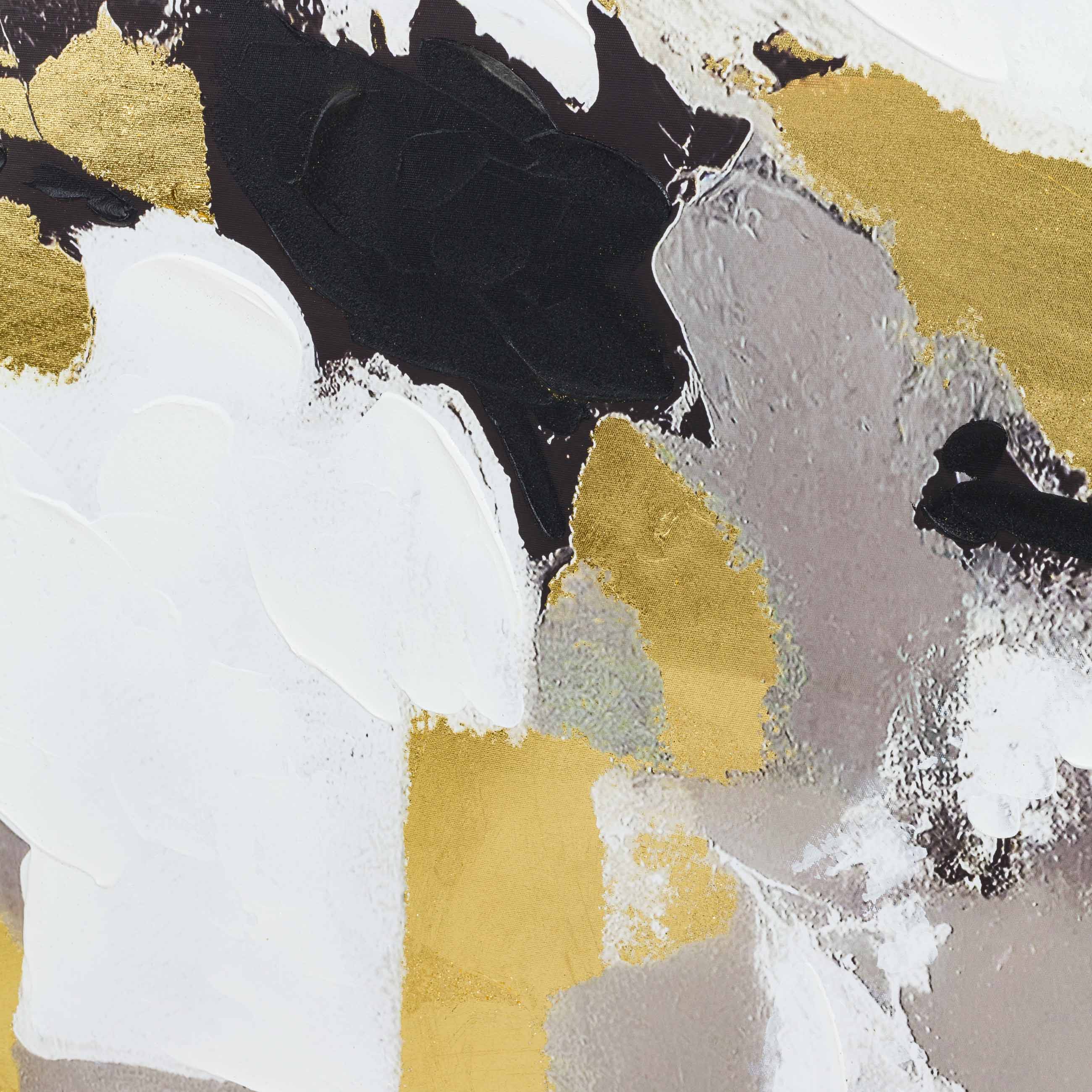 Картина в раме, 80х120 см, холст, золотисто-серая, Абстракция, Abstract