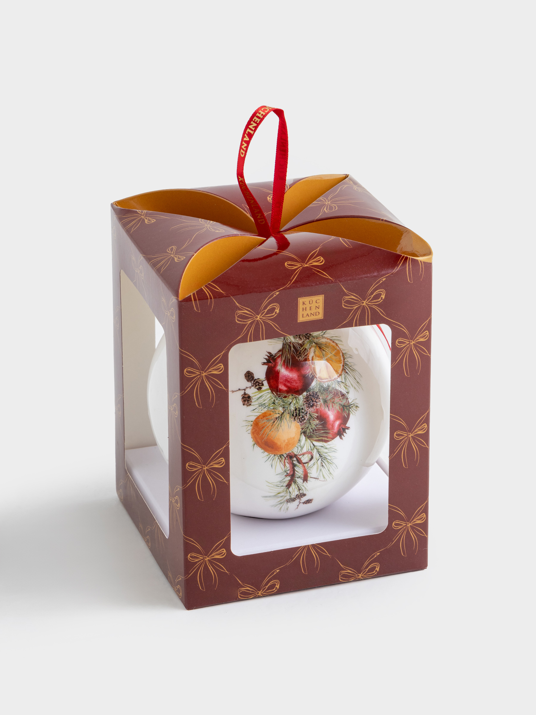 Игрушка елочная, 10 см, пенопласт, Шар, Рождественское чудо, Ball print, image-3