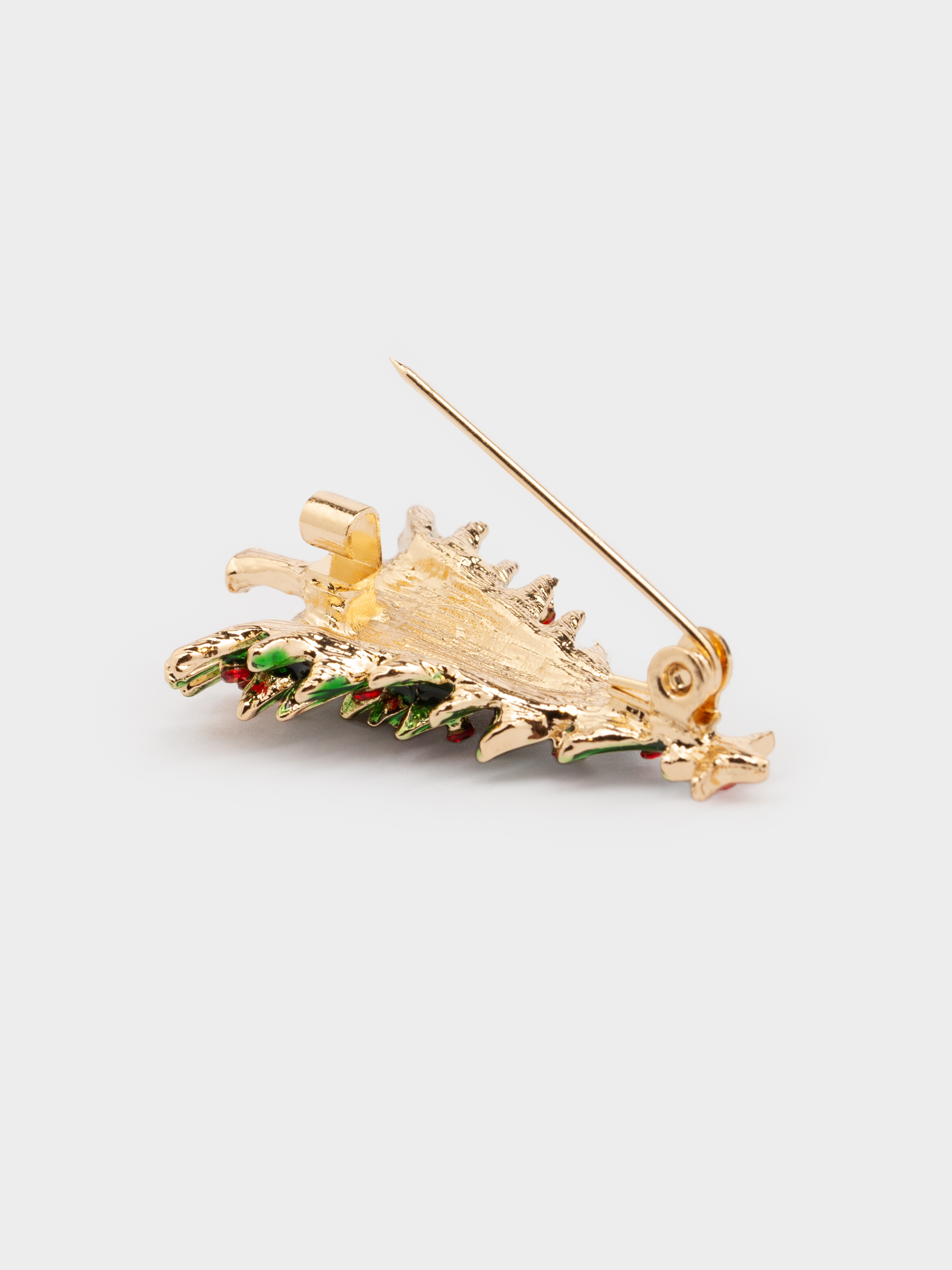Брошь, 4 см, металл/стразы, зеленая, Елка, Jewelry christmas, image-2