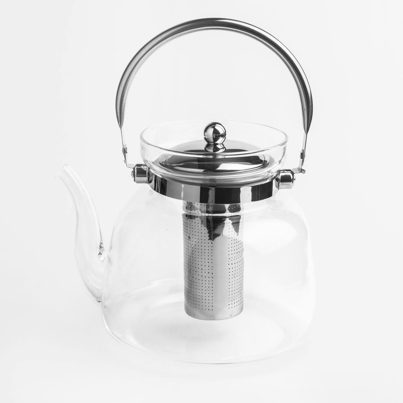Чайник, 2,8 л, с ситом для заваривания, стекло Б/сталь, Classic