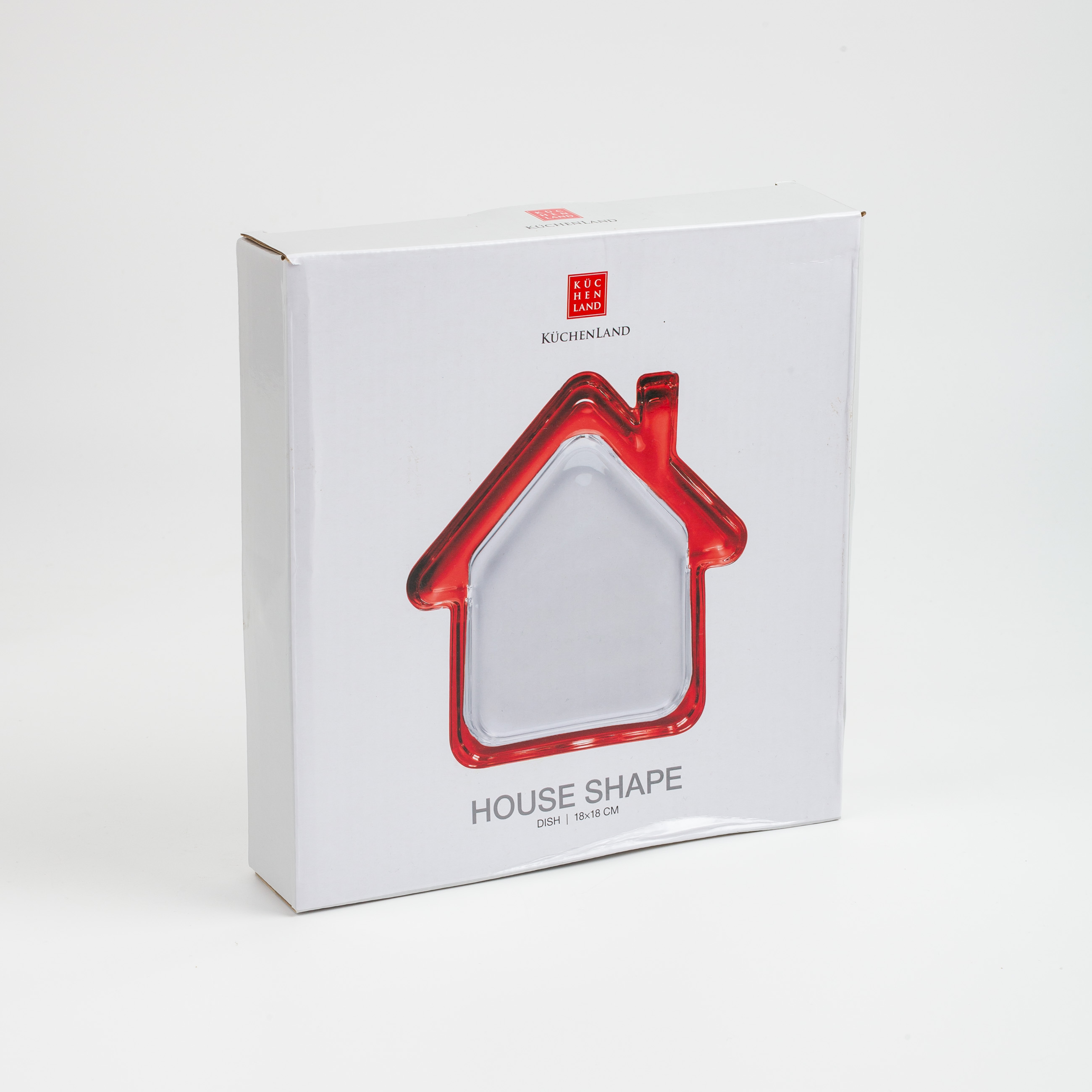 Блюдо, 18х19 см, стекло, с красным кантом, Дом, House shape, image-9