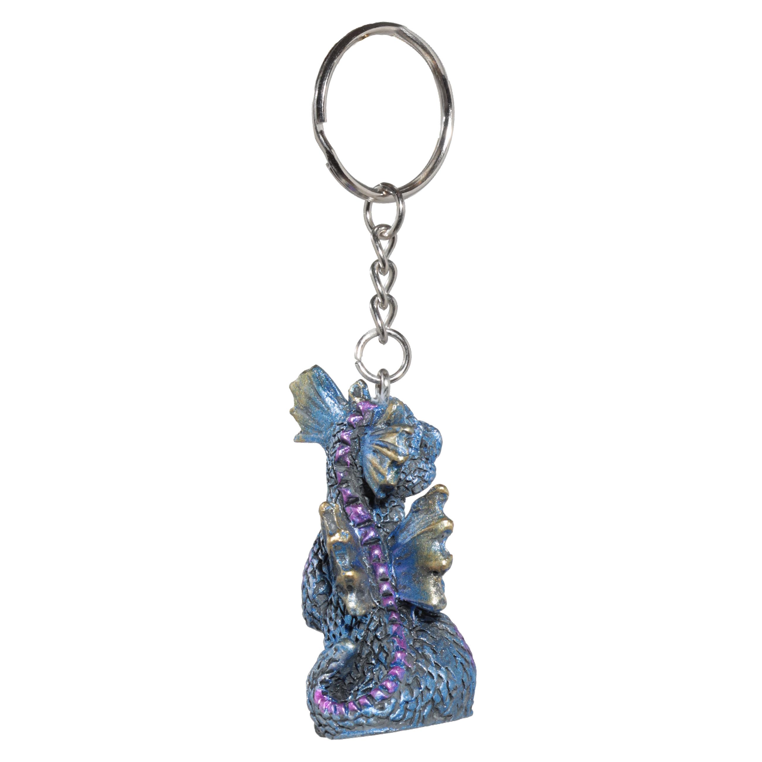 Брелок, 5 см, полирезин/металл, синий радужный, Дракон, Dragon blu изображение № 2