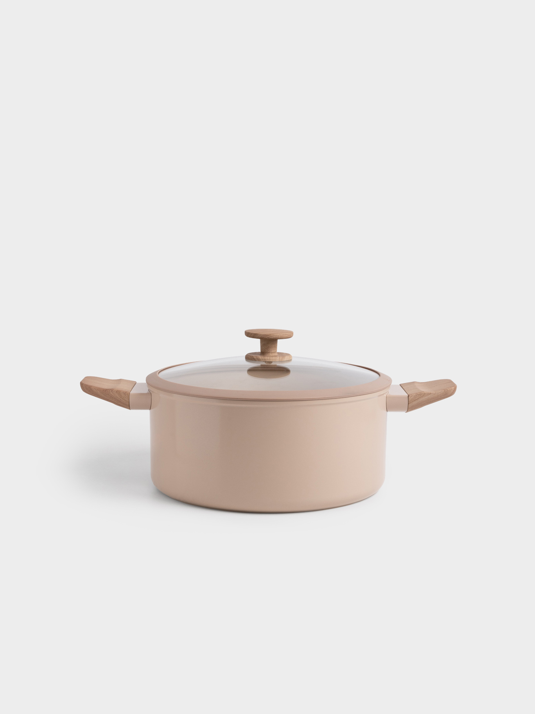 Кастрюля, 20 см, 2,6 л, с крышкой, с покрытием, алюминий, бежевая, Sincerity