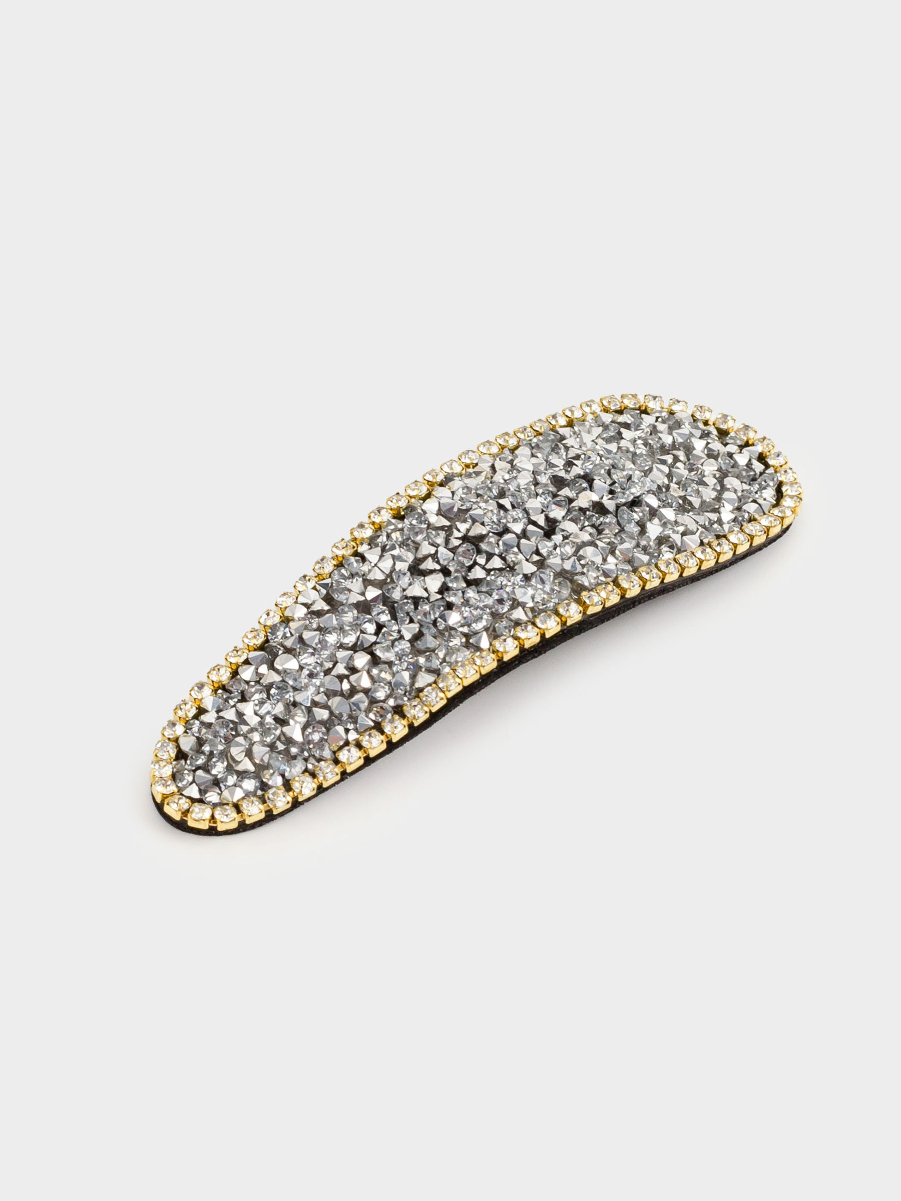 Заколка для волос, 7 см, акрил/металл, серебристая, Jewelry crystal