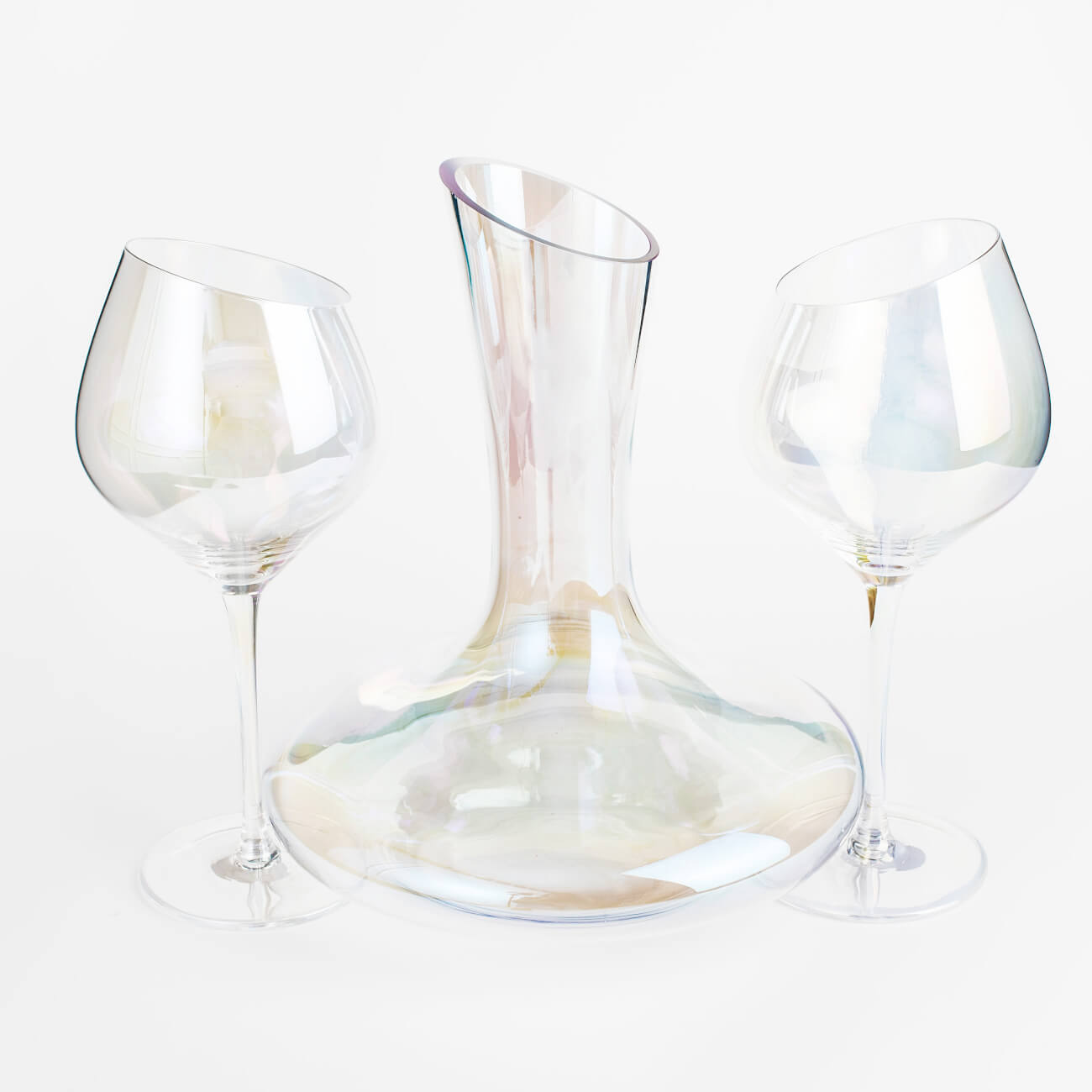 Набор для вина, 4 перс, 5 пр, с декантером, стекло, перламутр, Charm L Polar изображение № 1