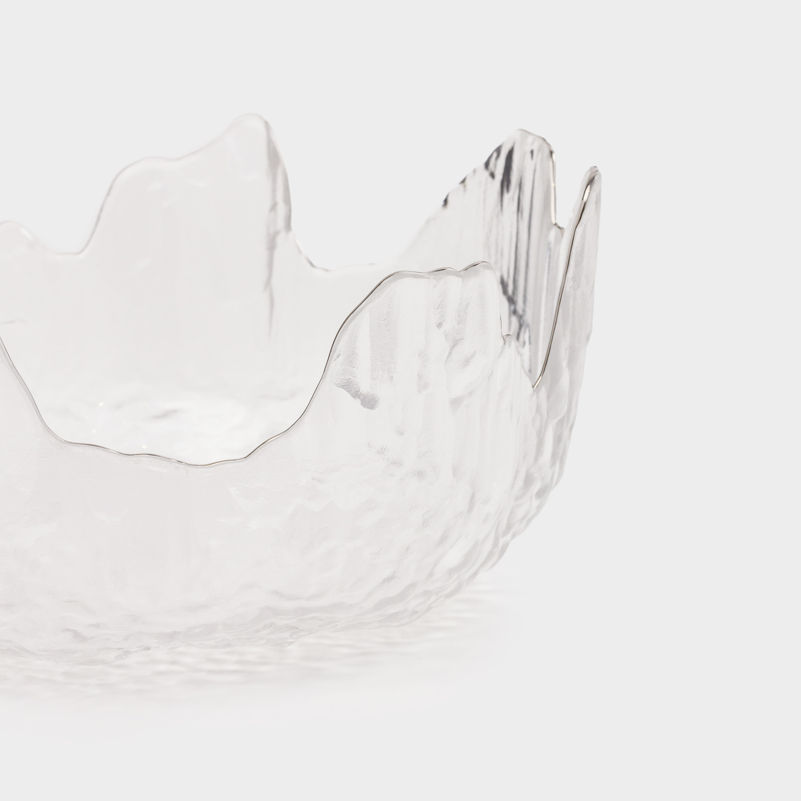 Салатник, 20х9 см, 1,1 л, стекло, с серебристым кантом, Nautilus silver, image-2