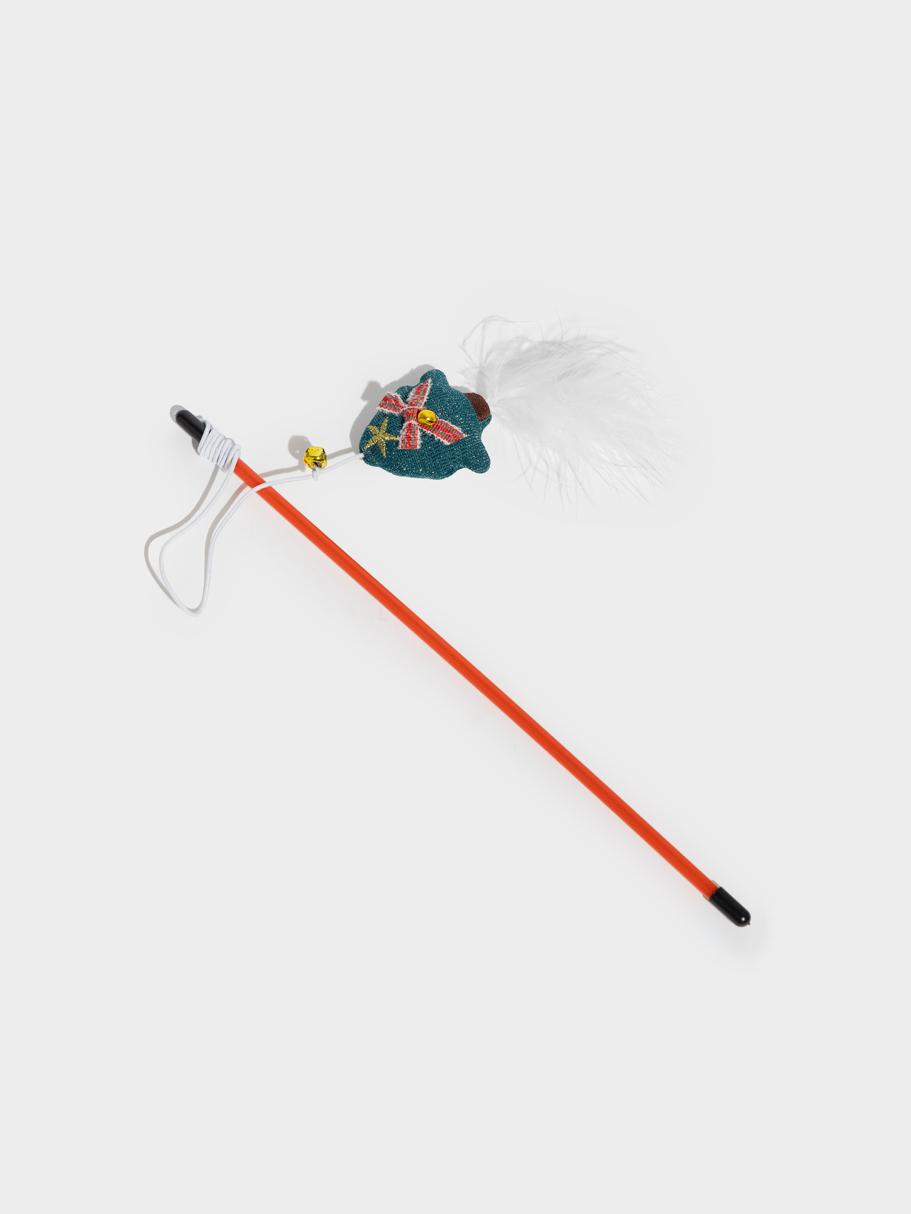 Игрушка-удочка для кошек, 90 см, с колокольчиком, пластик/полиэстер, Елка, Christmas pet, image-1