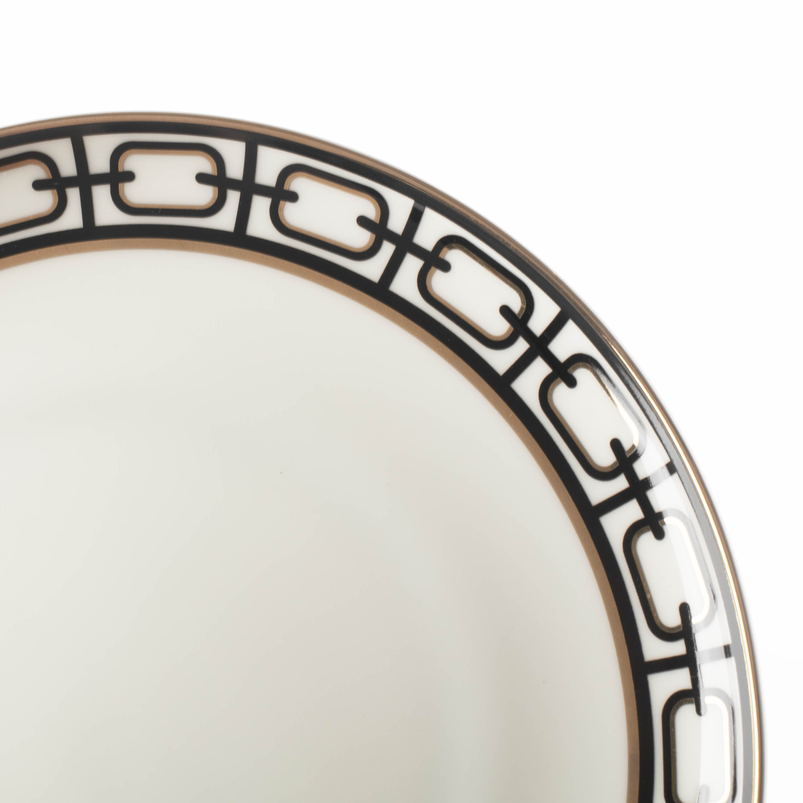 Тарелка обеденная, 27 см, фарфор F, белая, с золотистым кантом, Геометрия, Rodos изображение № 5
