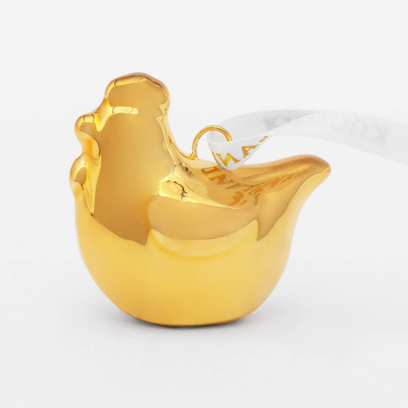 

Подвеска декоративная, 3 см, керамика, золотистая, Курица, Easter gold
