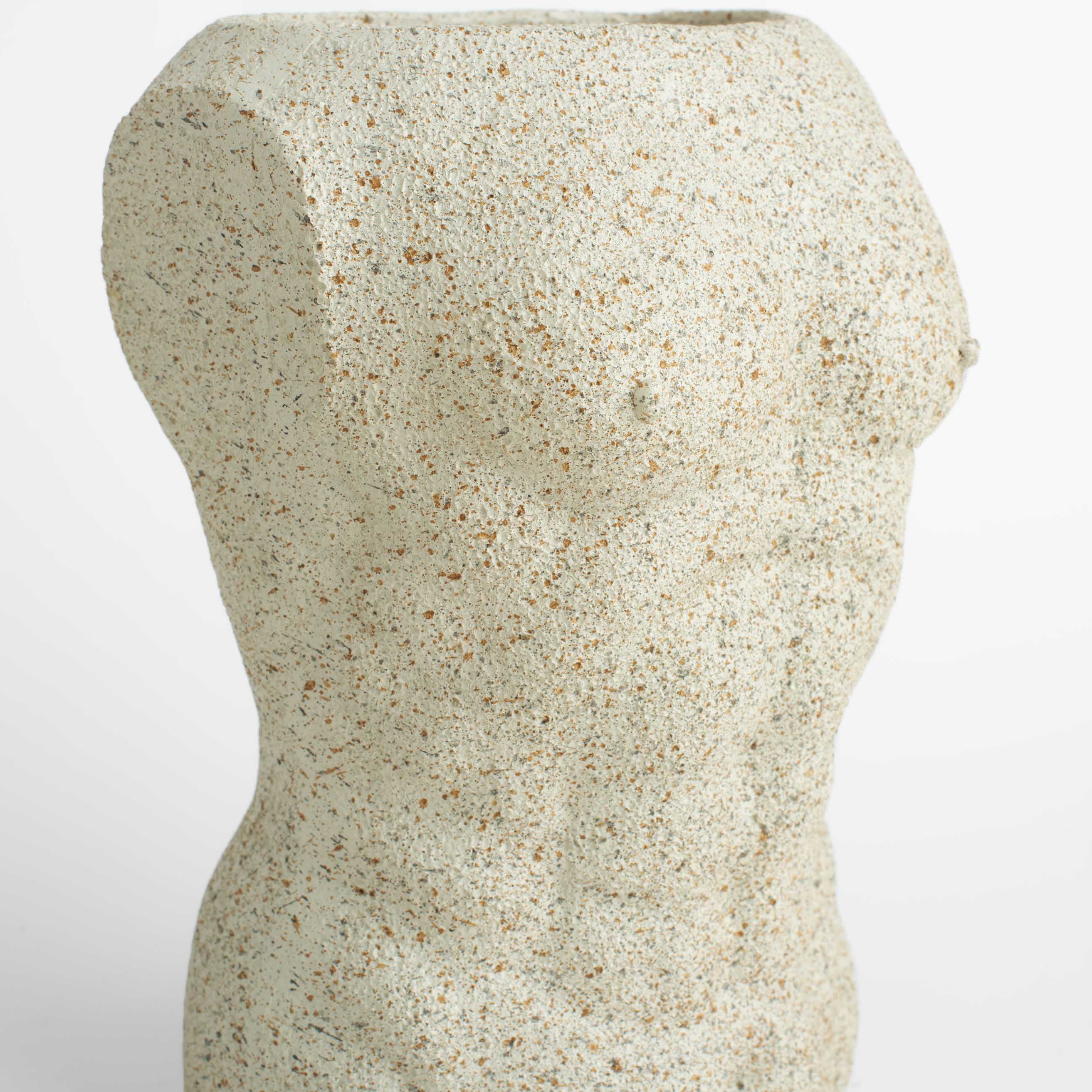 Ваза декоративная, 21 см, полирезин, серая в крапинку, Мужской торс, Torso изображение № 4