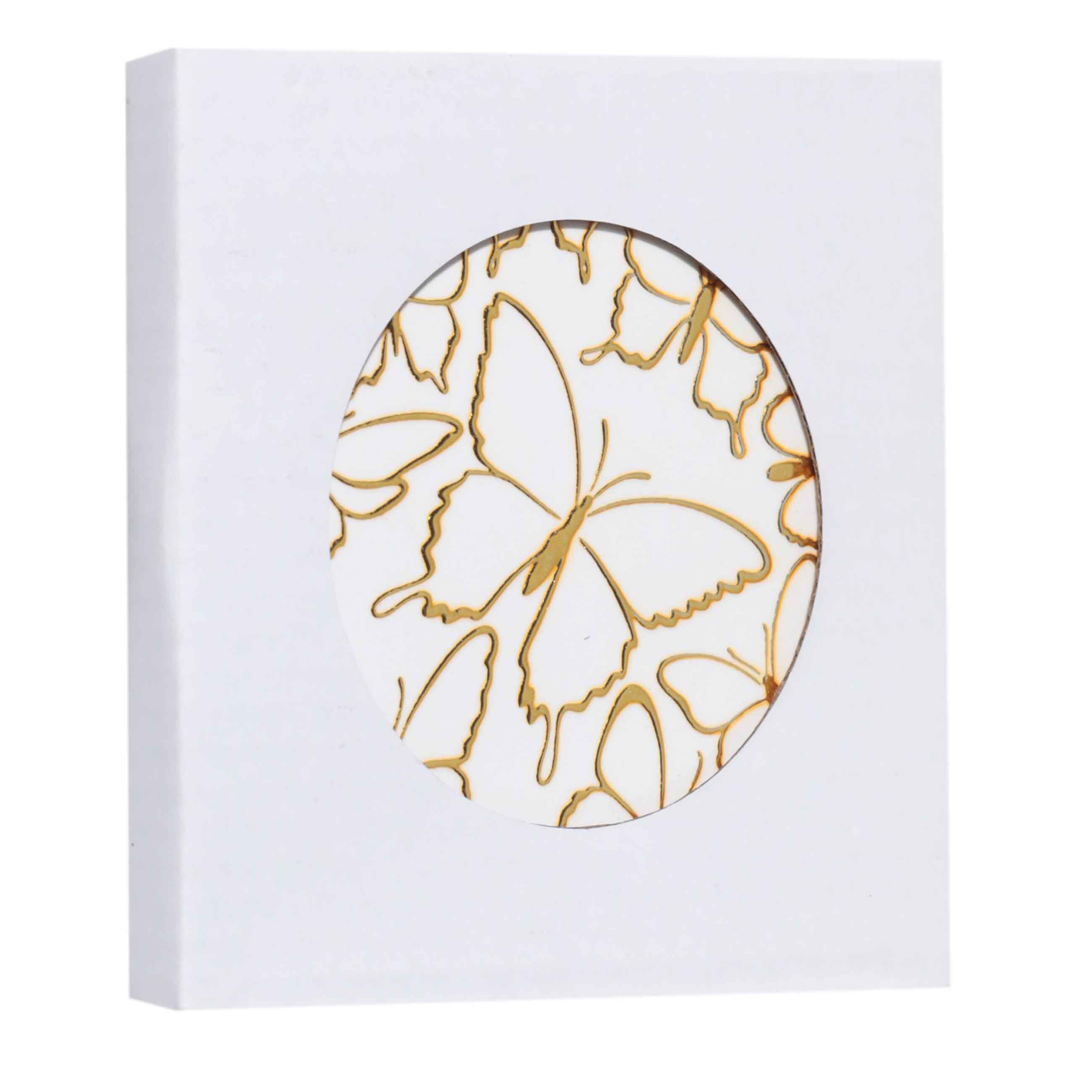 Подставка под кружку, 11 см, керамика/пробка, круглая, белая, Золотистые бабочки, Butterfly изображение № 3