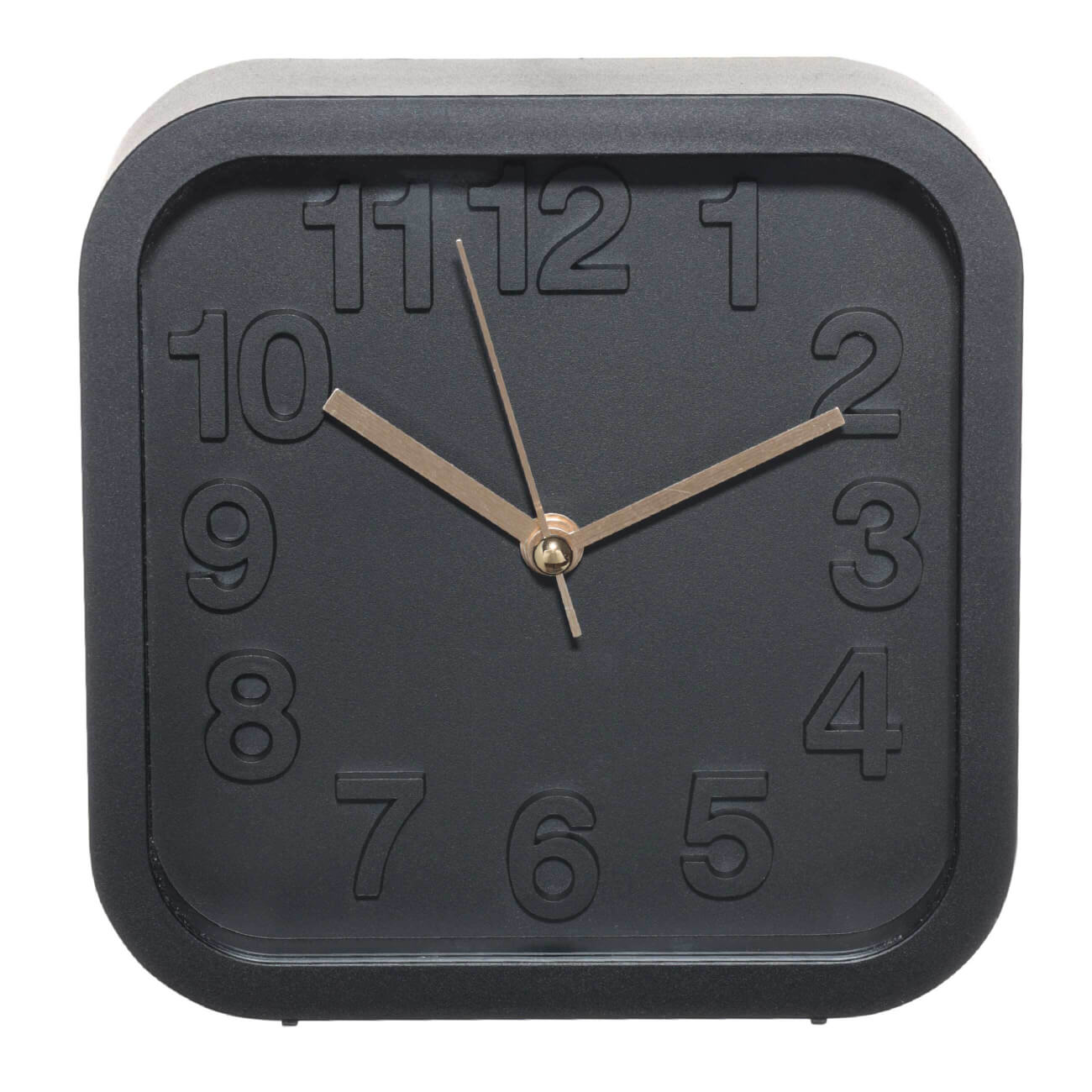 Часы-будильник, 13 см, пластик/стекло, квадратные, черные, Dial изображение № 1