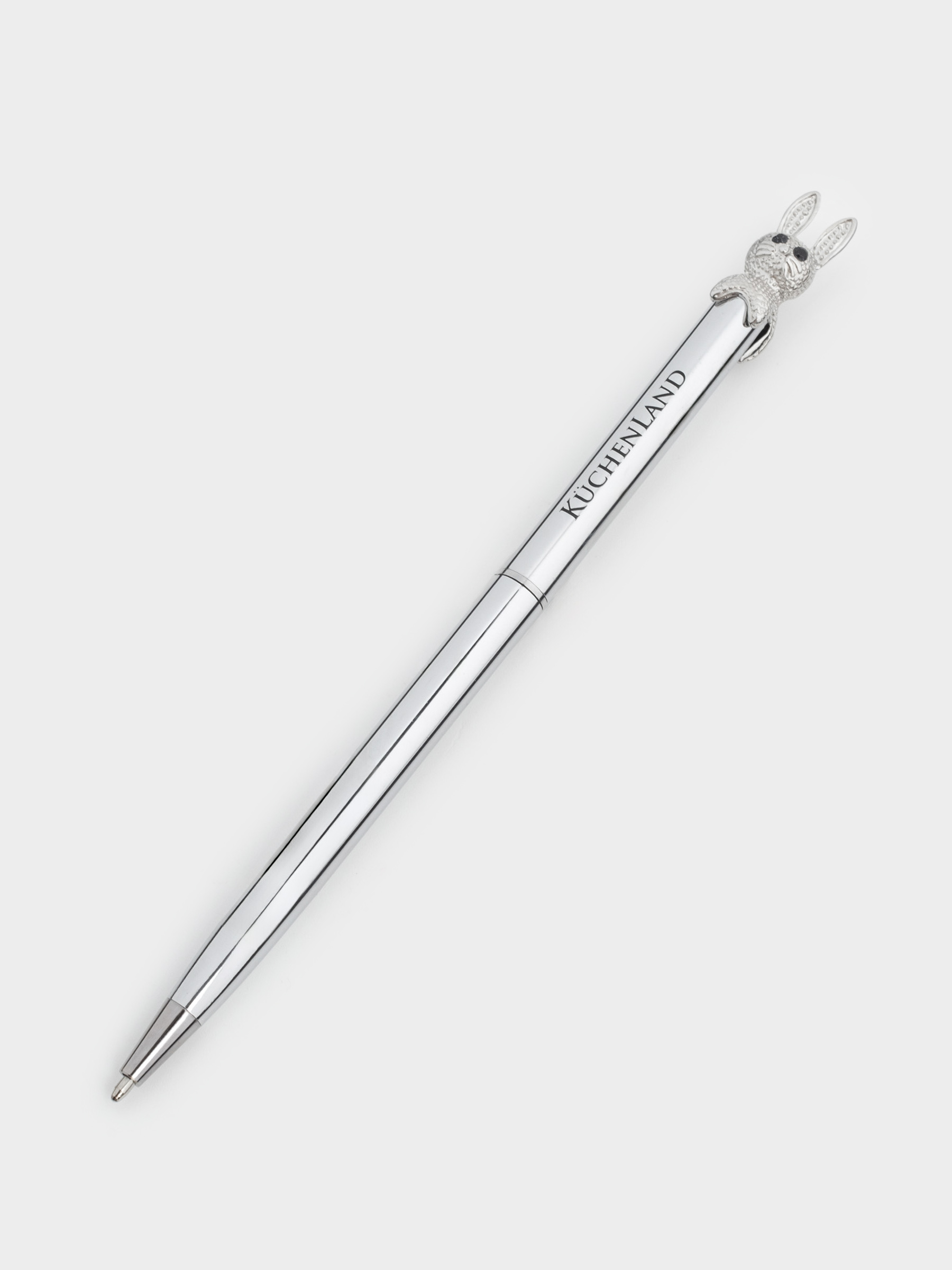Ручка шариковая, 14 см, с фигуркой, серебристая, Заяц, Draw figure, image-1