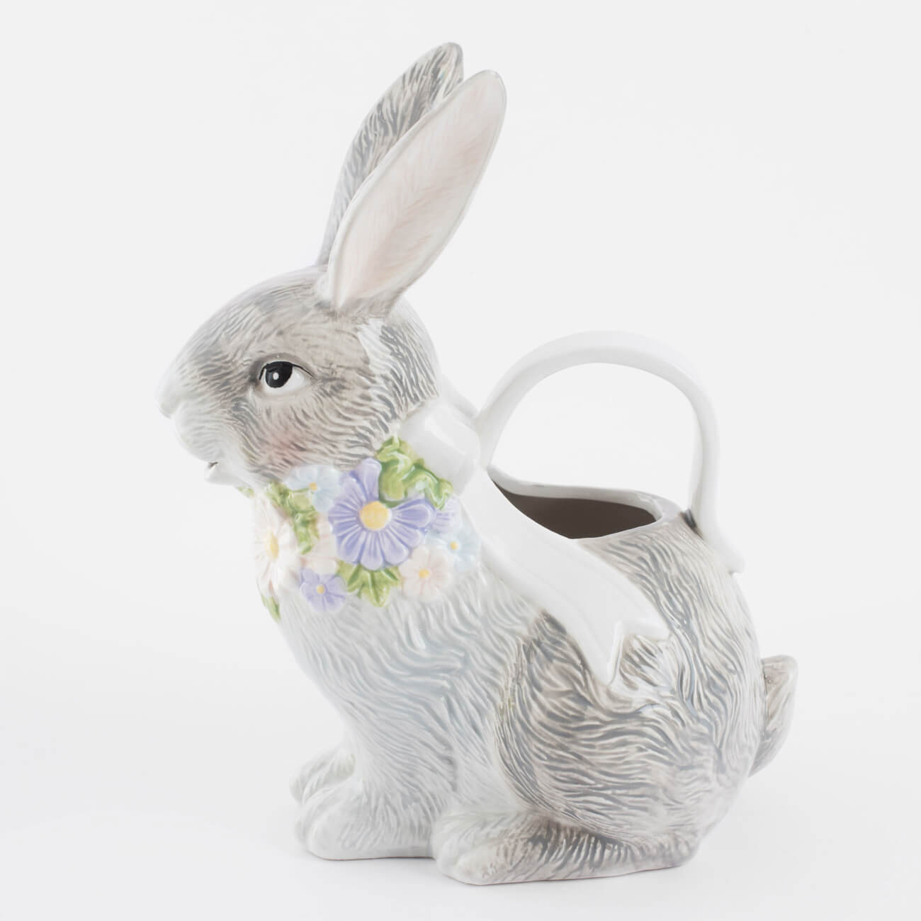 

Кувшин, 1 л, керамика, серый, Кролик с бантом, Pure Easter