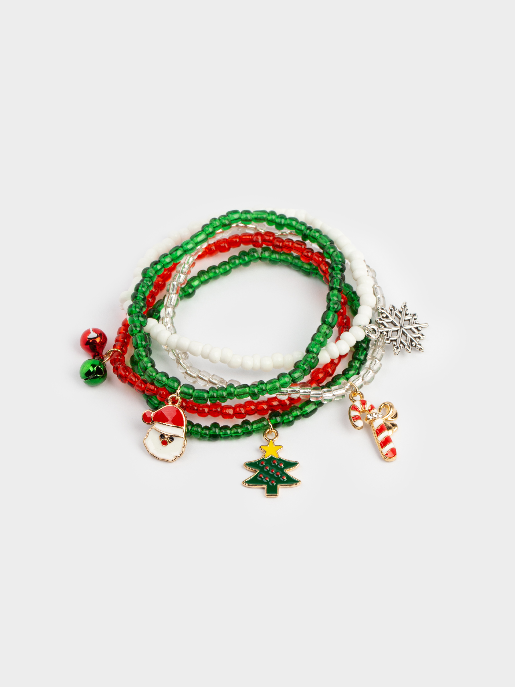 Набор браслетов, 16 см, 5 шт, детский, металл/стекло, цветной, Новый год, Jewelry christmas, image-0