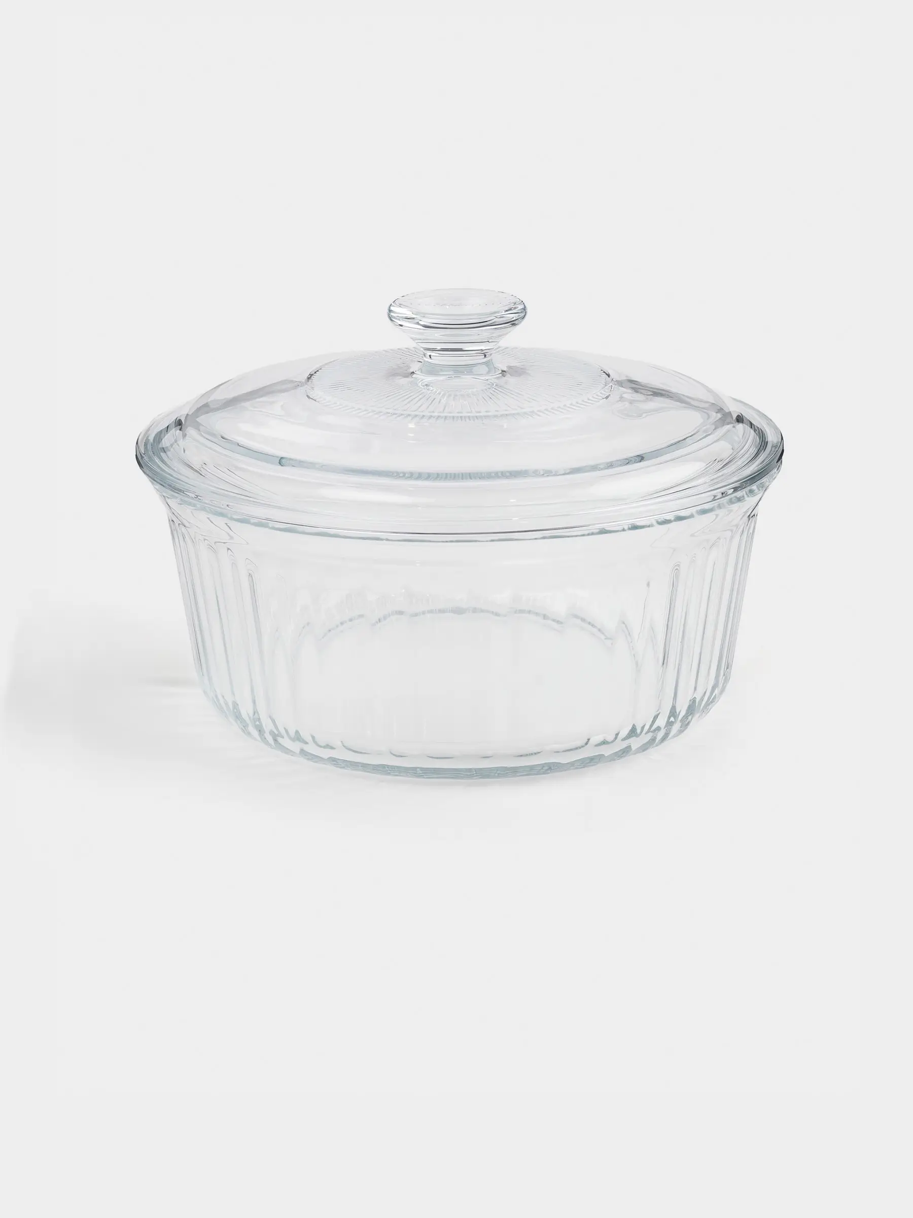 Форма для запекания, 22 см, 2,2 л, с крышкой, стекло Т, круглая, Cook ribbed