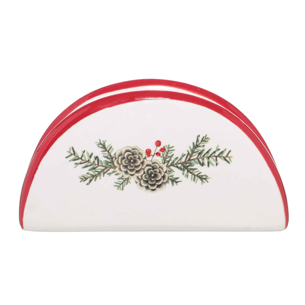 

Салфетница, 13 см, керамика, Шишки на ветке, Christmas tree