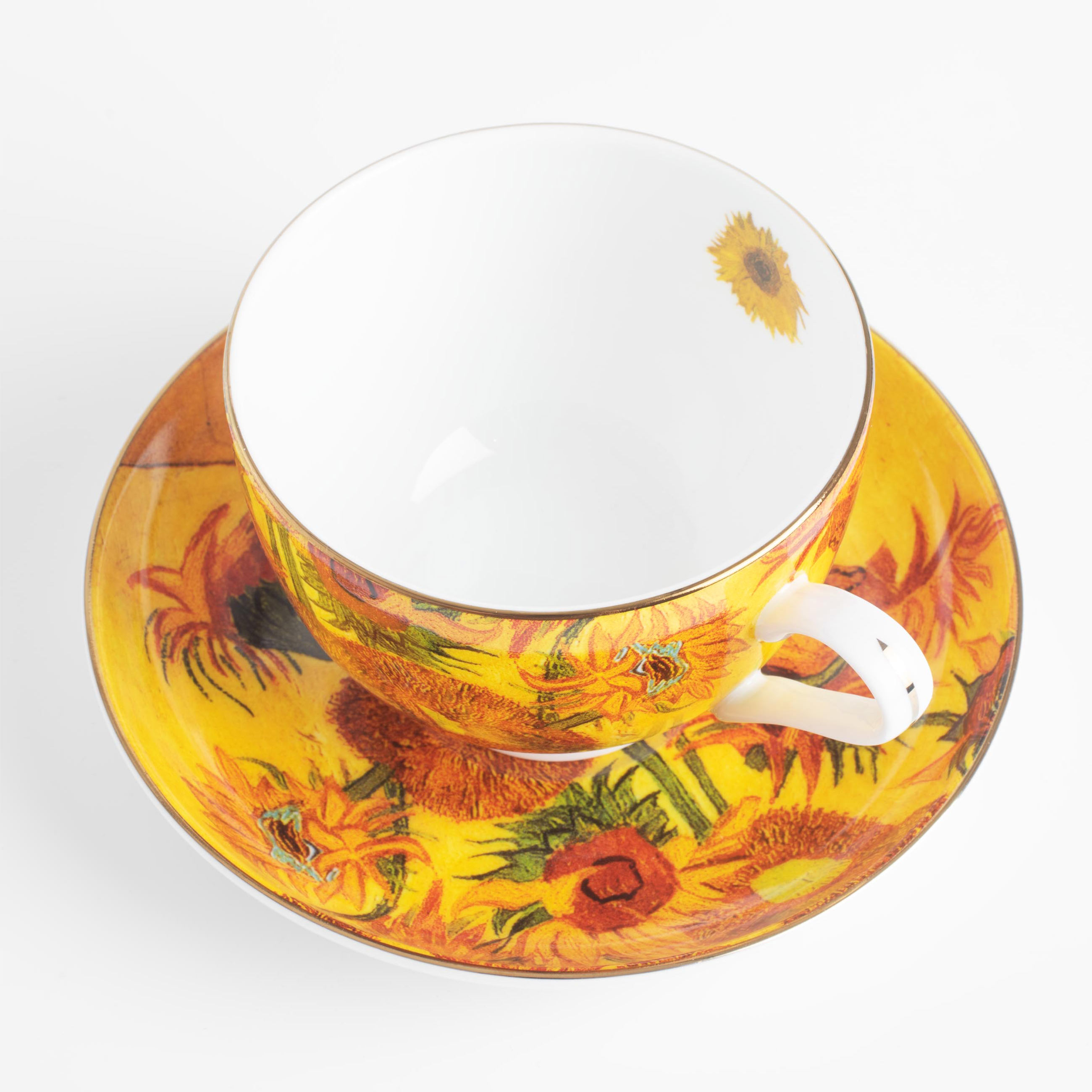 Пара чайная, 1 перс, 2 пр, 210 мл, фарфор F, Подсолнухи, Ван Гог, Art sunflowers изображение № 2