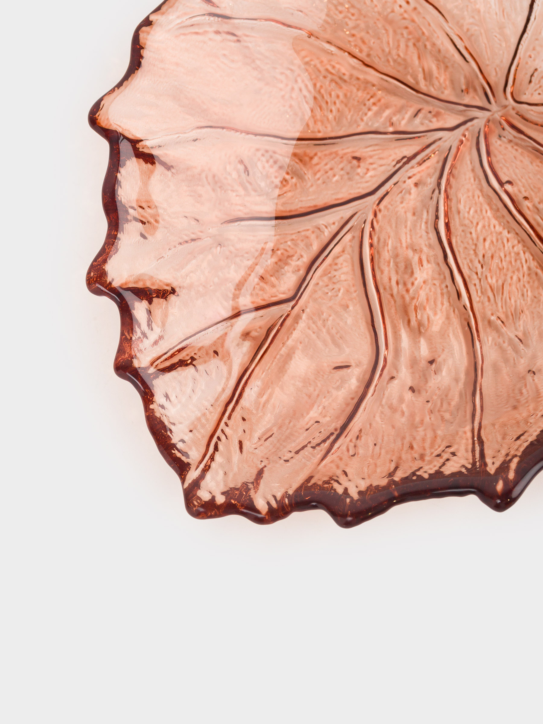 Блюдо, 16х14х2 см, стекло, коричневое, Лист, Leaves, image-4