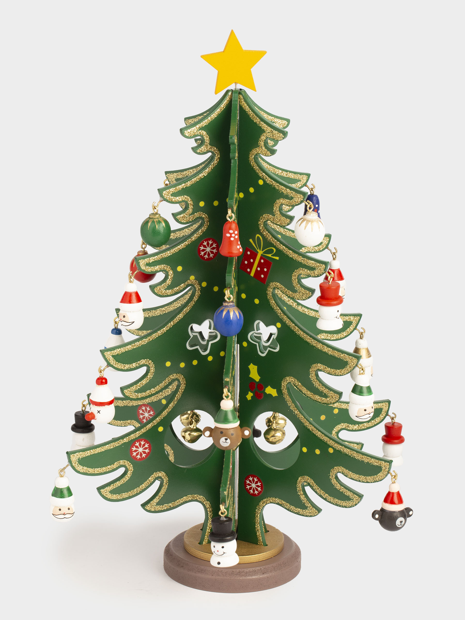 Статуэтка, 29 см, с подвесками, МДФ, зеленая, Ель с игрушками, Christmas style, image-5