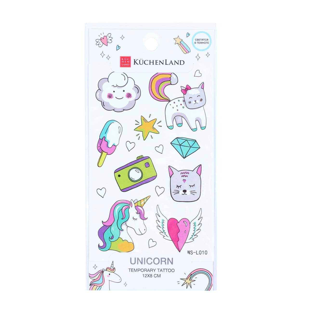 

Тату временная, 12х8 см, переводная, Единорог, Unicorn