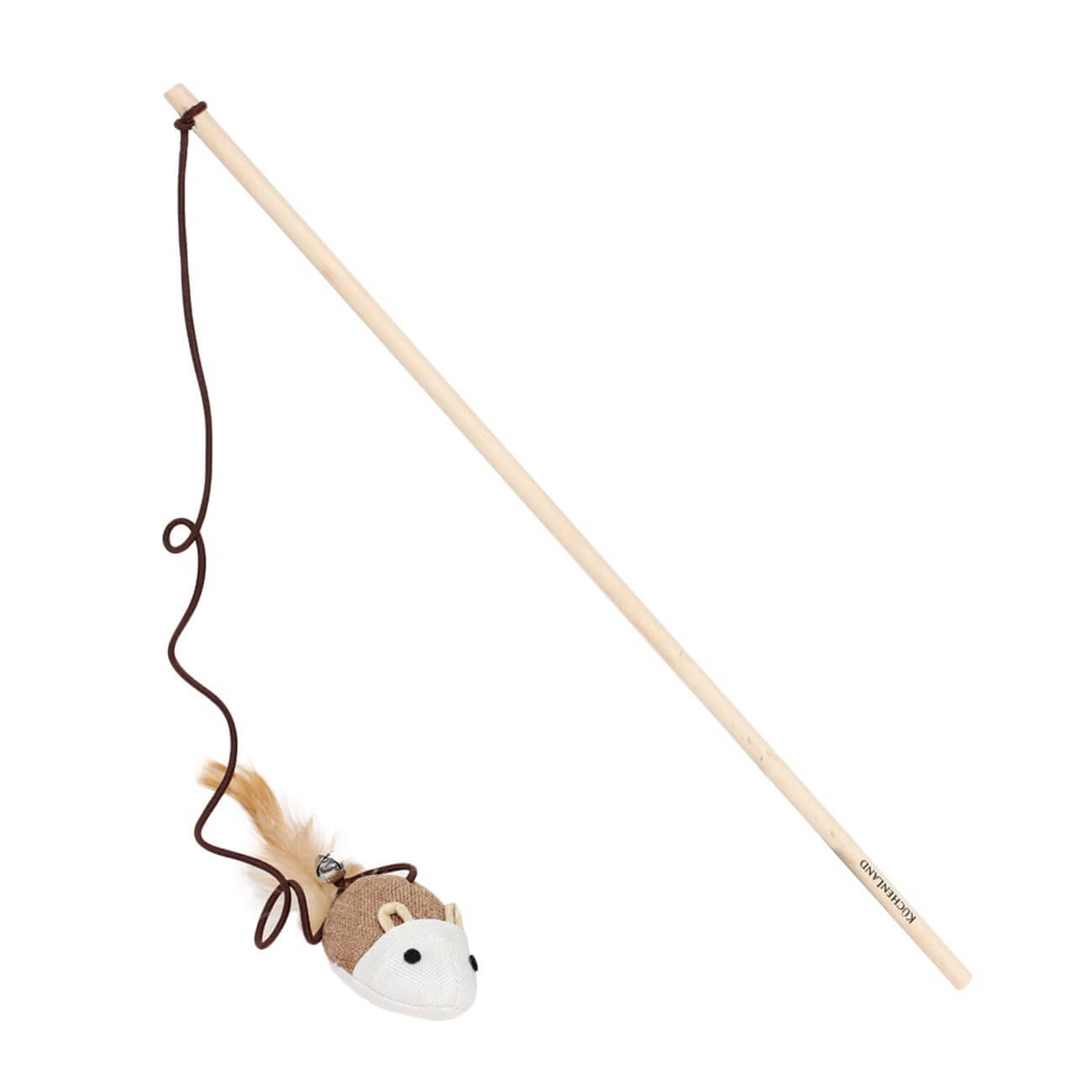 Игрушка-удочка для кошек, 1,1 м, с колокольчиком, дерево/полиэстер, Мышь, Playful cat