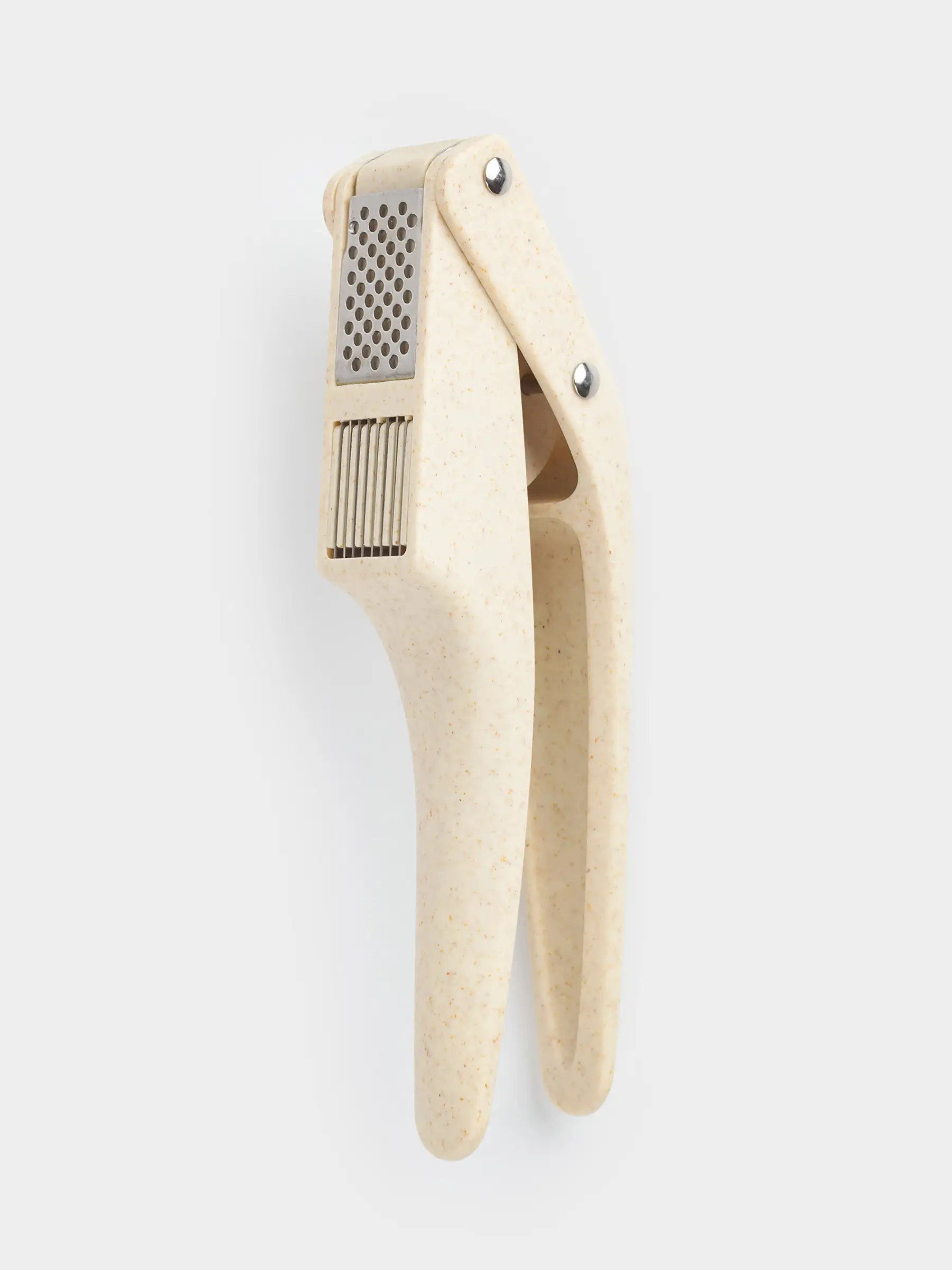 Пресс для чеснока, 19 см, 2 в 1, пластик/сталь, бежевый, в крапинку, Soft speckled