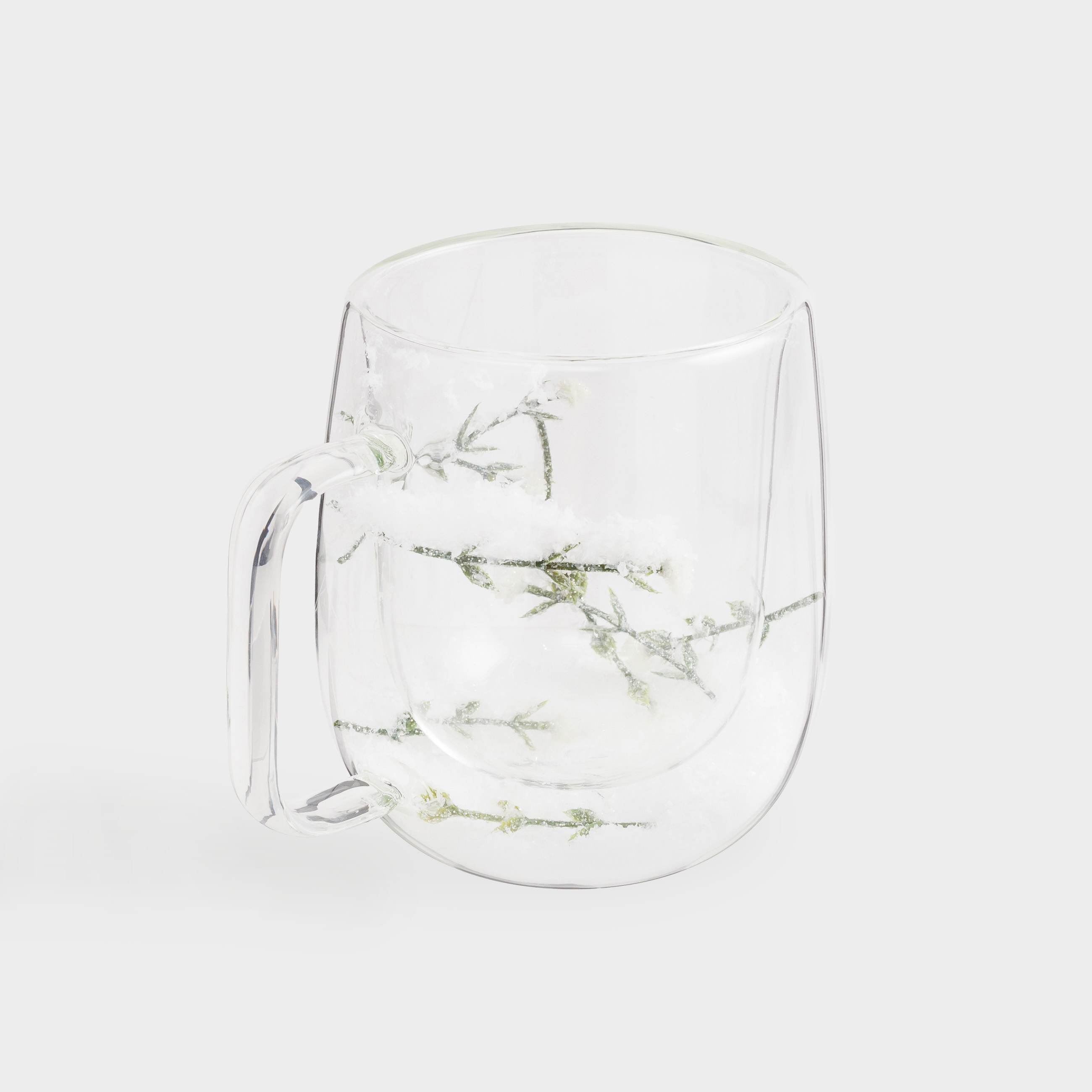 Кружка, 420 мл, 2 шт, стекло Б, с заснеженными ветками внутри, Air decor, image-2