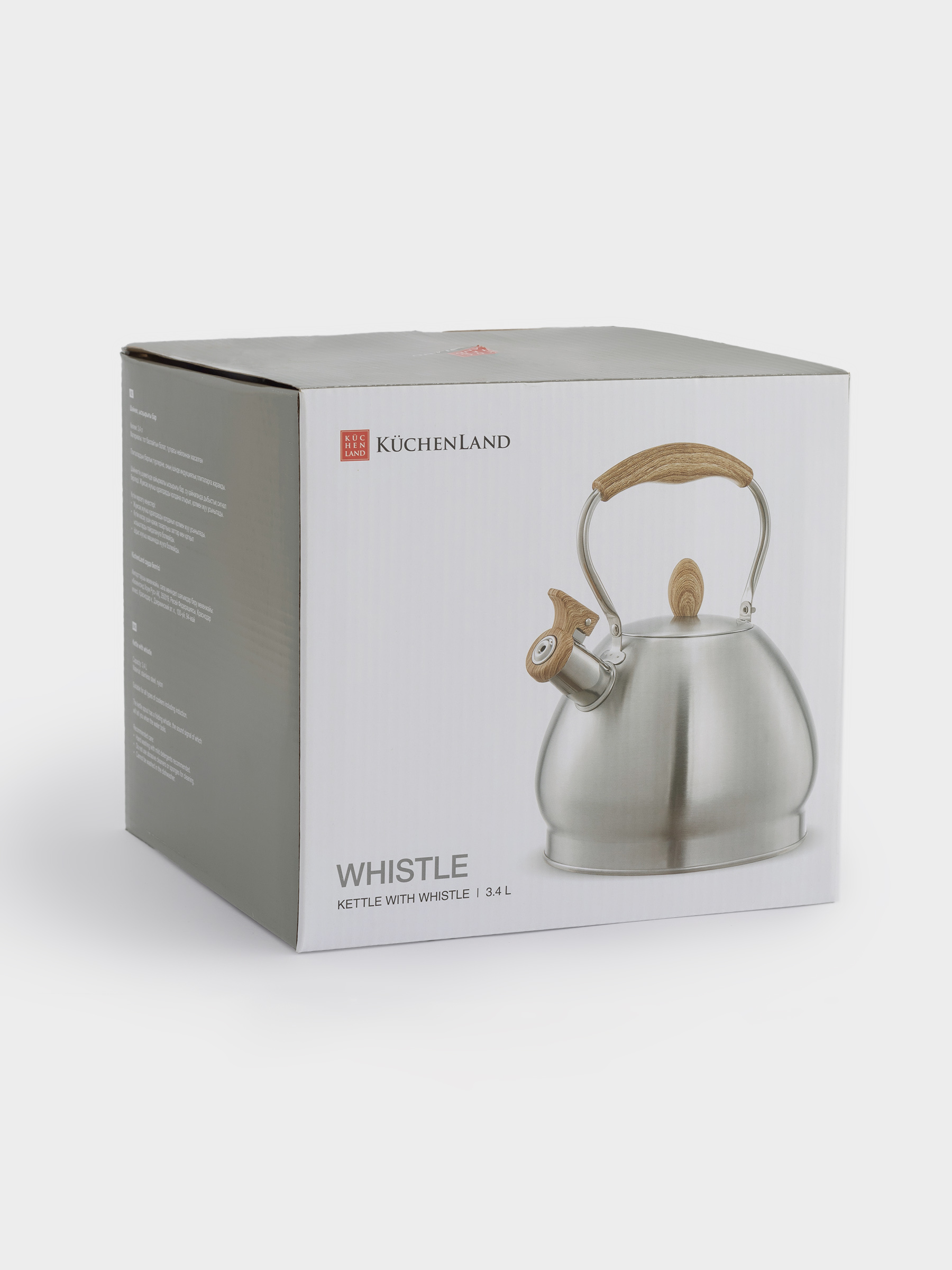 Чайник, 3,4 л, со свистком, сталь/нейлон, бежевый/матовый, Whistle, image-6