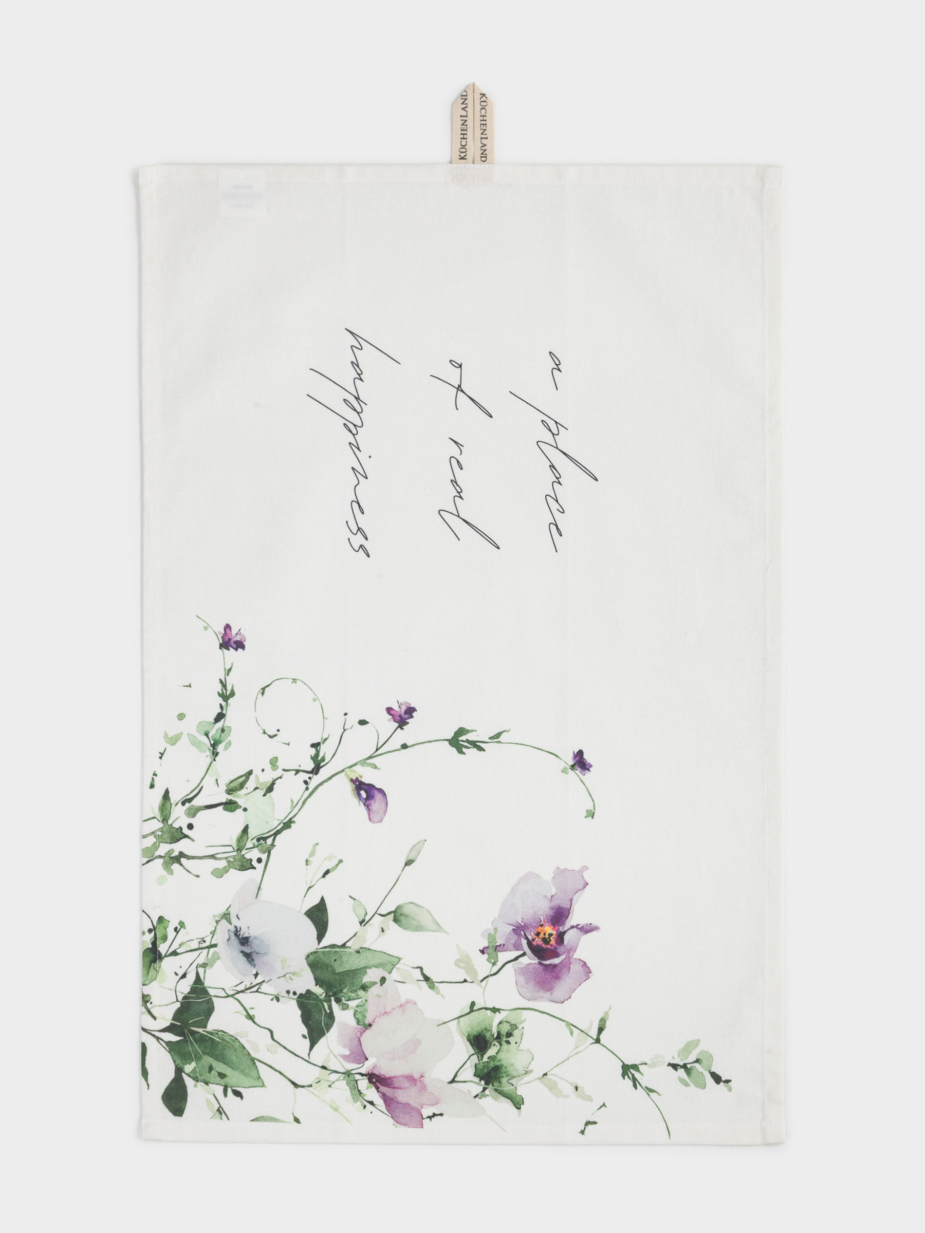 Полотенце кухонное, 40х60 см, хлопок, молочное, Эустомы, Floret