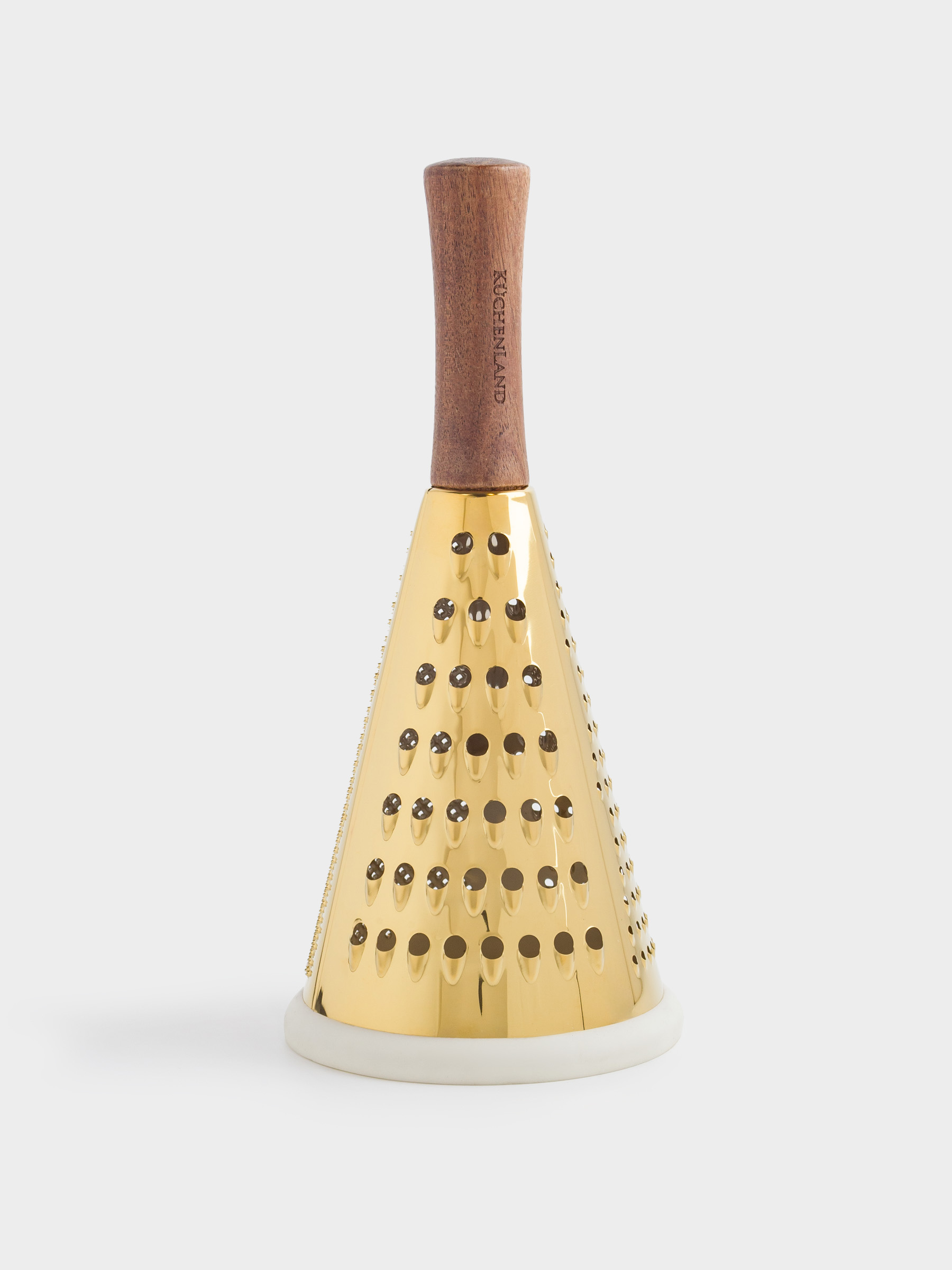 Терка, 24 см, сталь/дерево/резина, круглая, золотистая, Classic gold, image-0