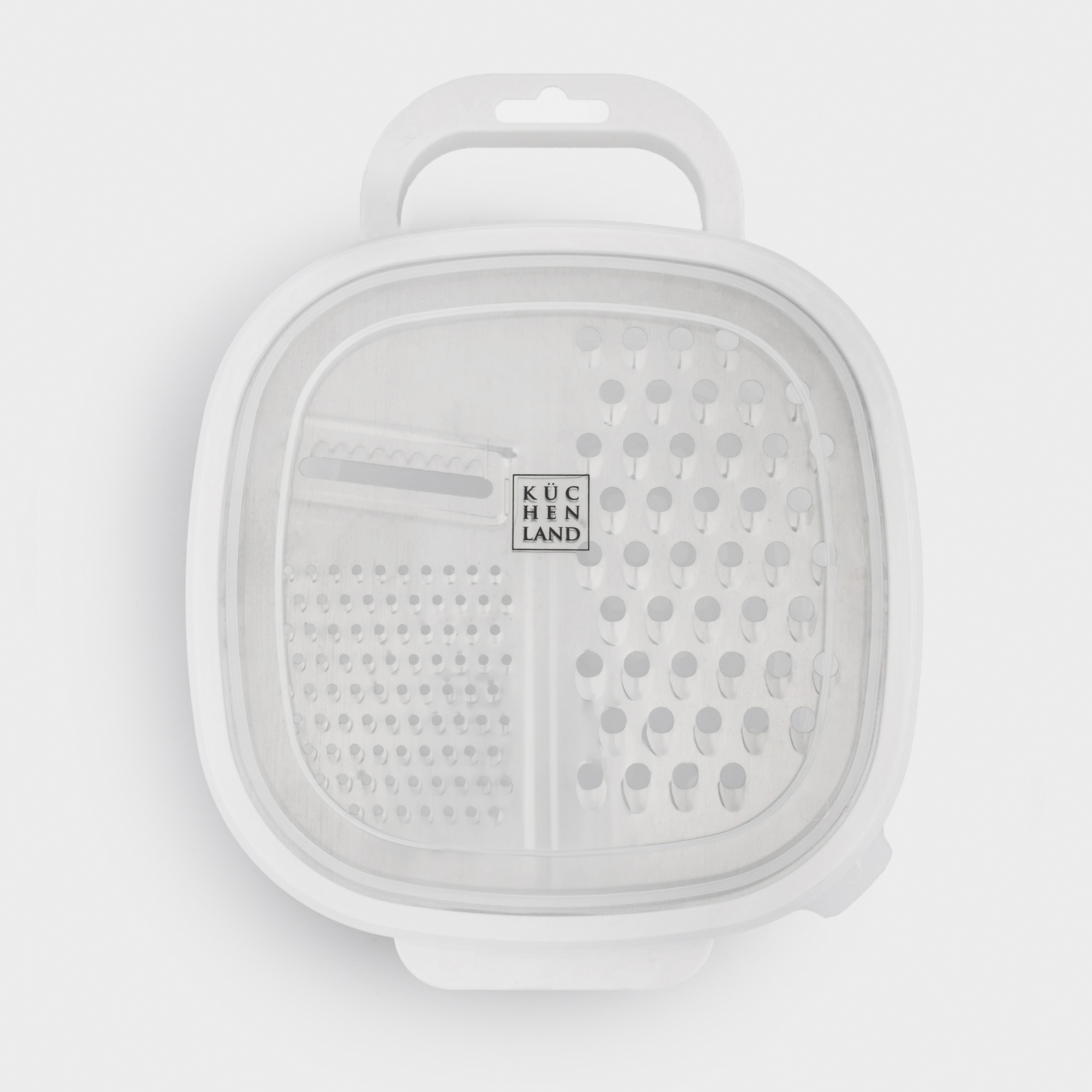 Терка, 25х19 см, с контейнером, пластик/сталь, белая, Assist