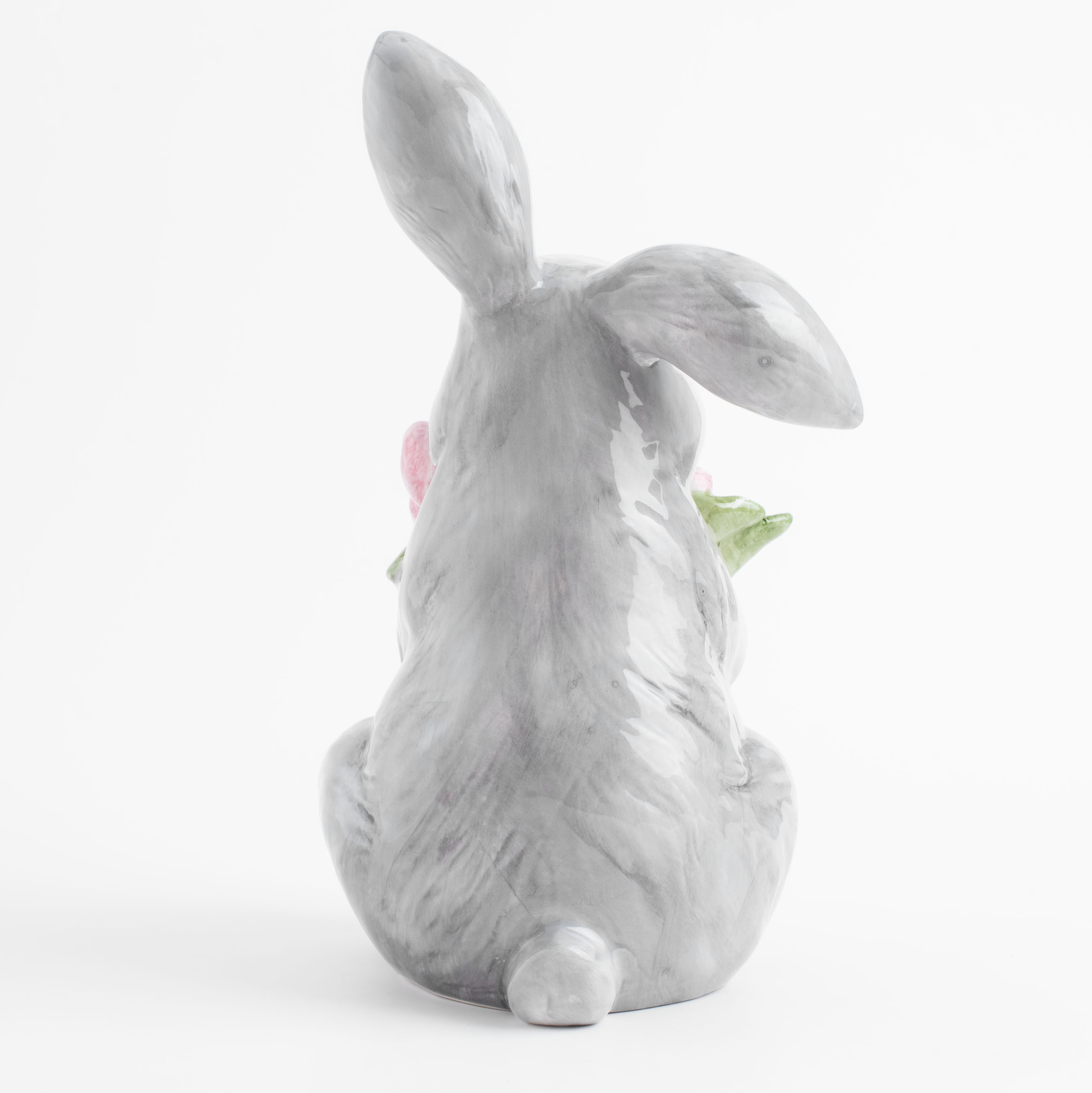 Статуэтка, 23 см, керамика, серая, Кролик с тюльпанами, Pure Easter изображение № 4
