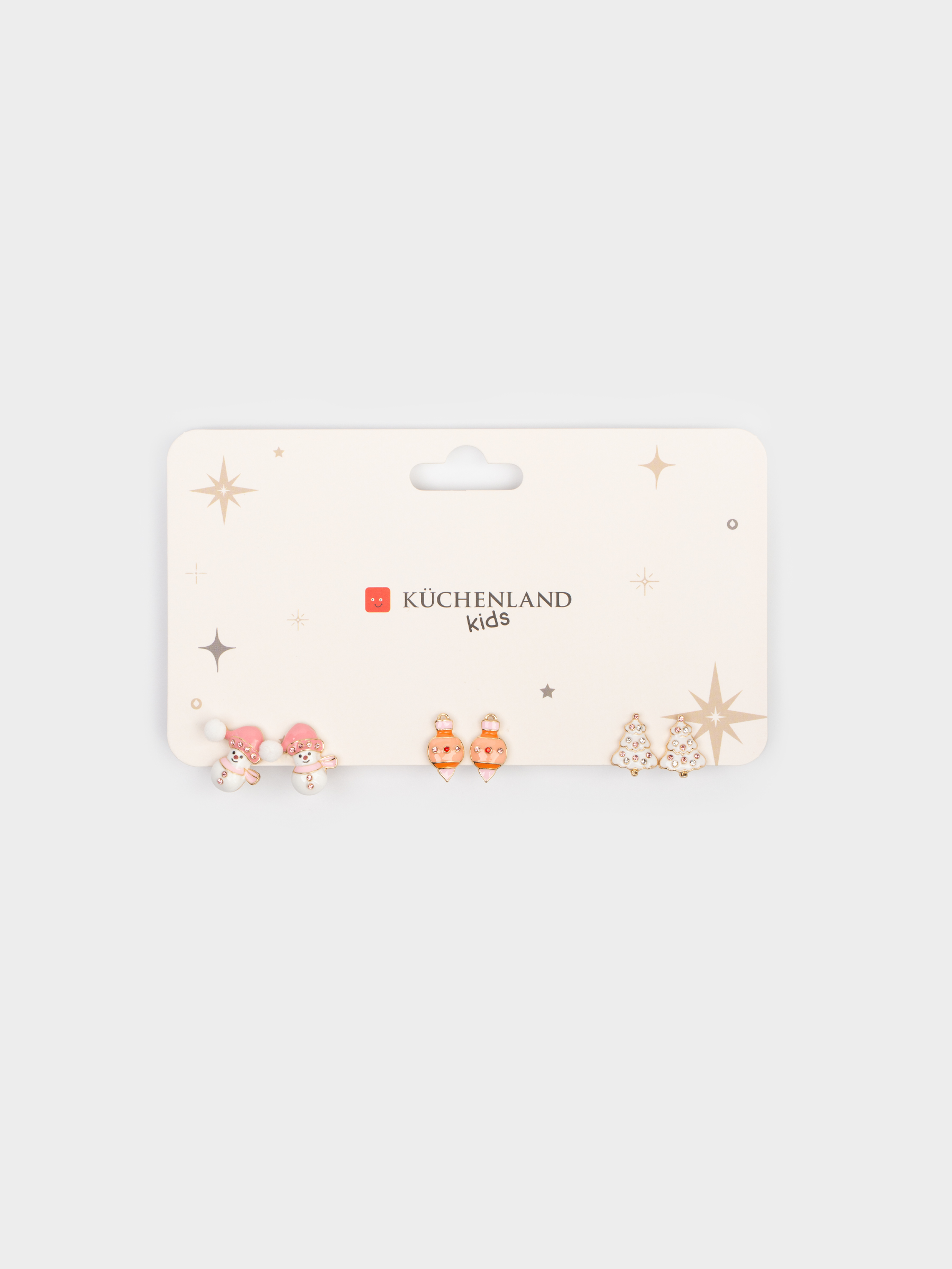 Серьги-пусеты, 2 см, 6 шт, детские, металл/стразы, Новогодние атрибуты, Jewelry christmas, image-5