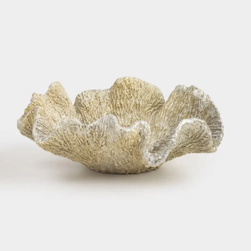 Блюдо декоративное, 30х29х12 см, полирезин, золотистое, Коралл, Coral ,image-0