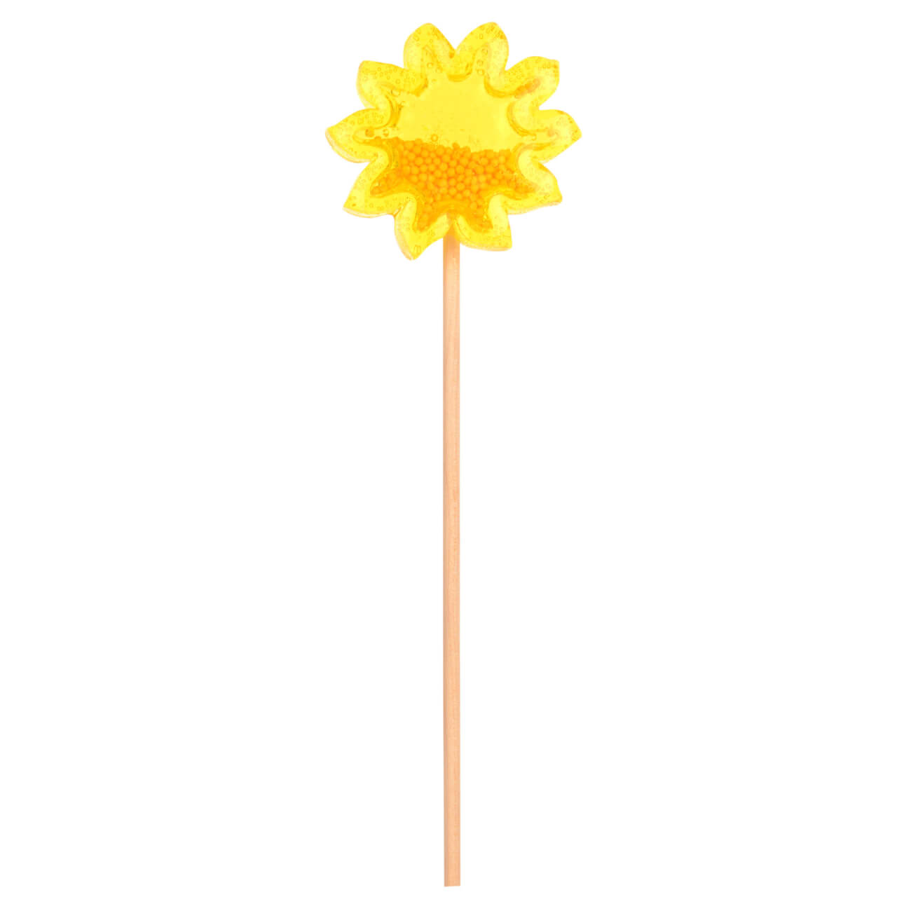 

Леденец, 30 гр, погремушка, на палочке, изомальт, желтый, Подсолнух, Sunflower field