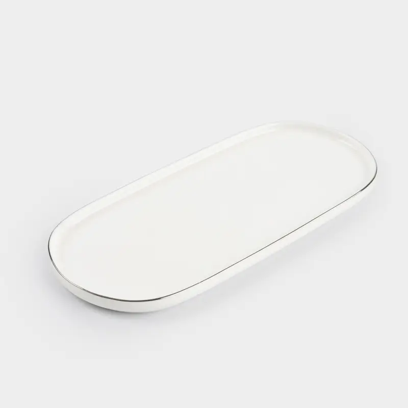 Блюдо, 25х11 см, фарфор F, овальное, белое, Ideal silver ,image-0