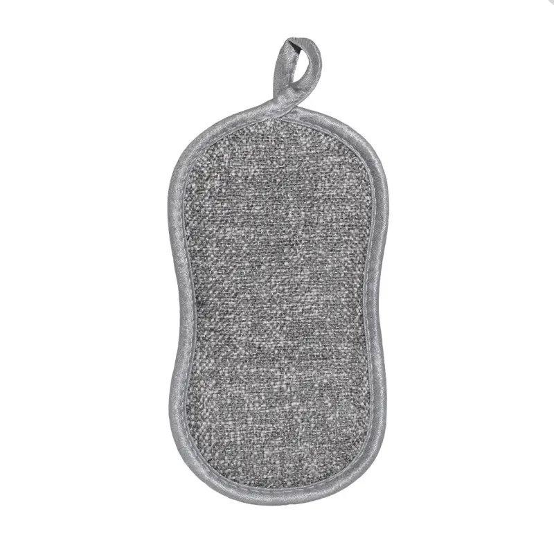 Губка для мытья посуды, 19х10 см, двусторонняя, микрофибра, серая, Clean ,image-0