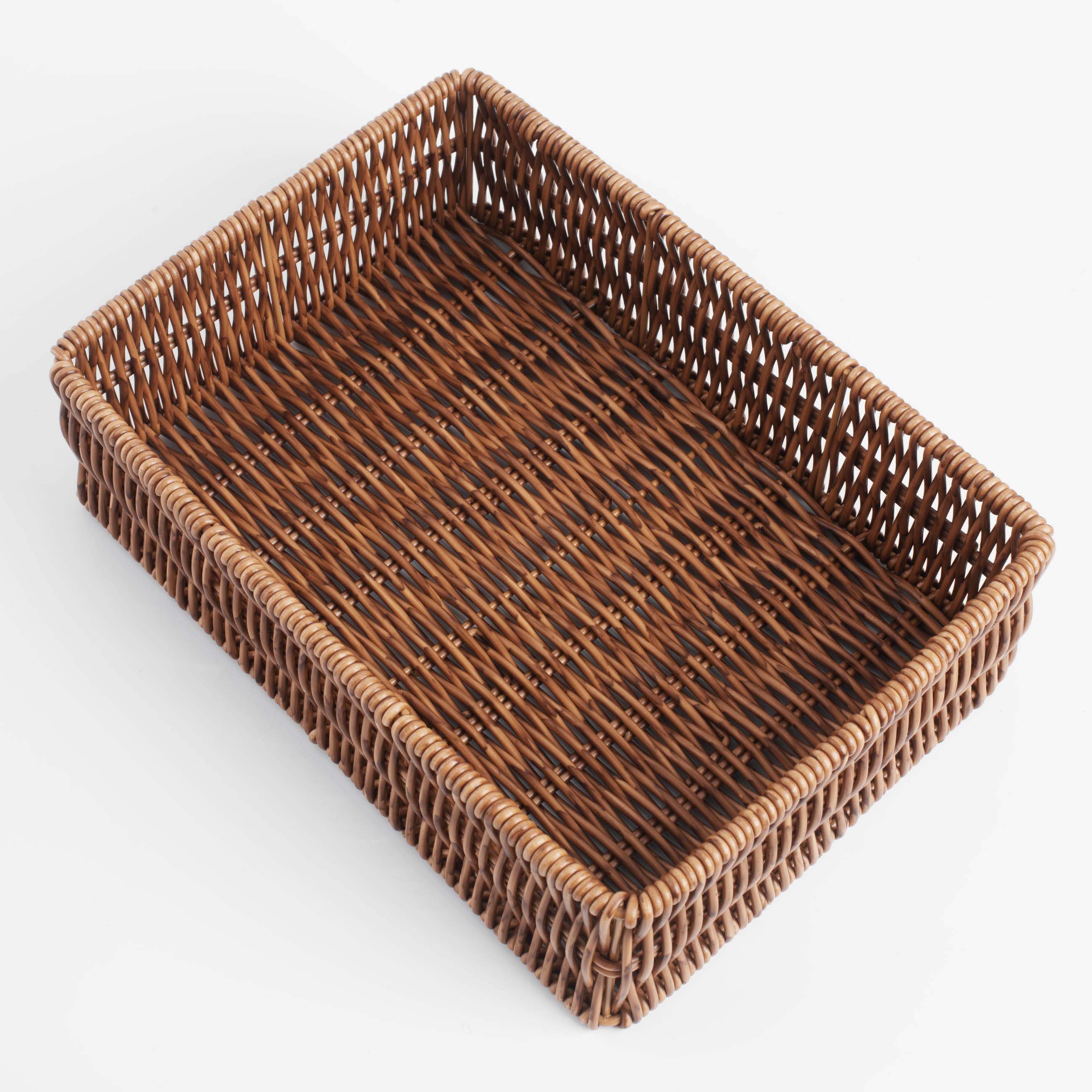 Корзина для продуктов, 26х18 см, ротанг, прямоугольная, коричневая, Blendy, image-3