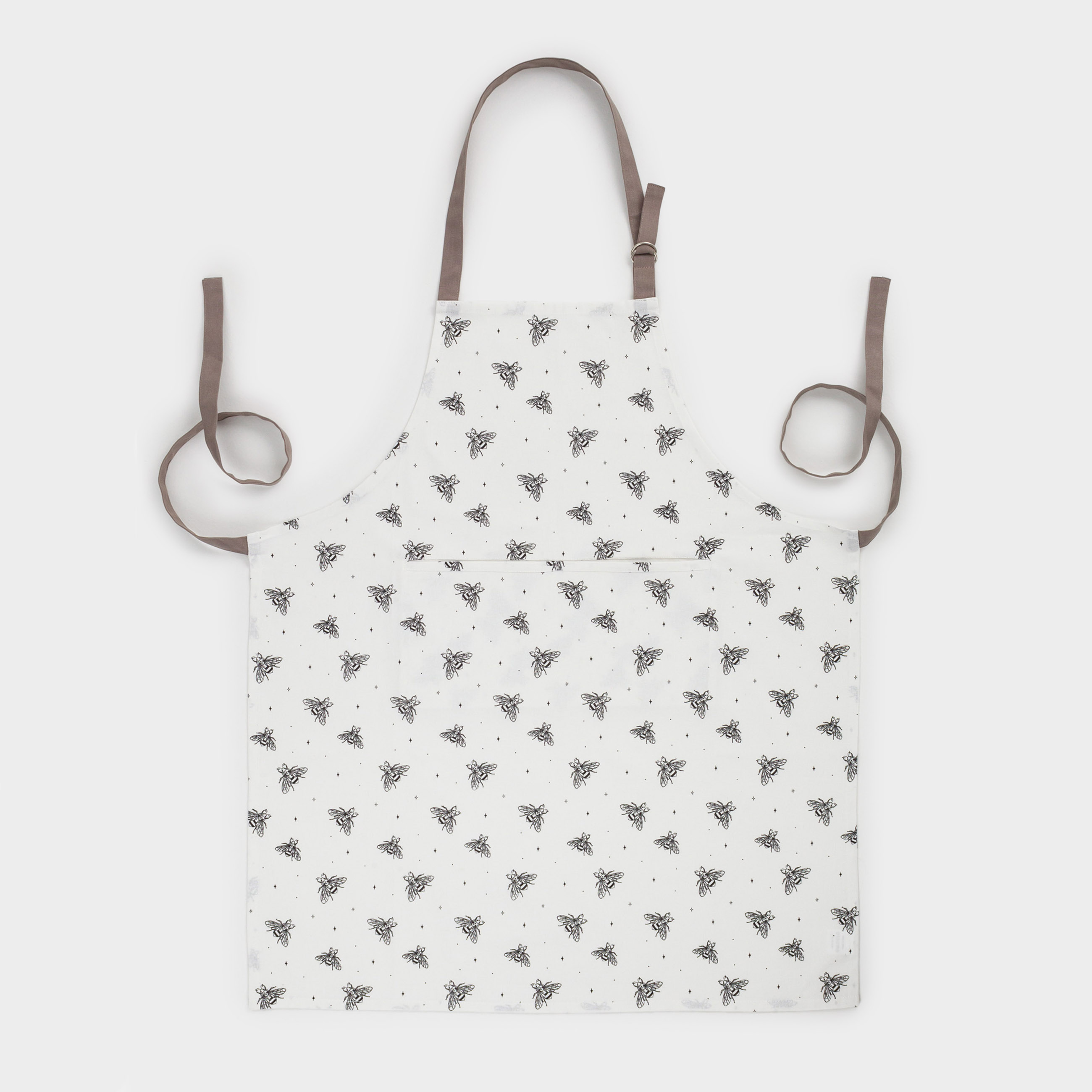 Фартук, 70х85 см, хлопок, белый, Пчелы, Honey