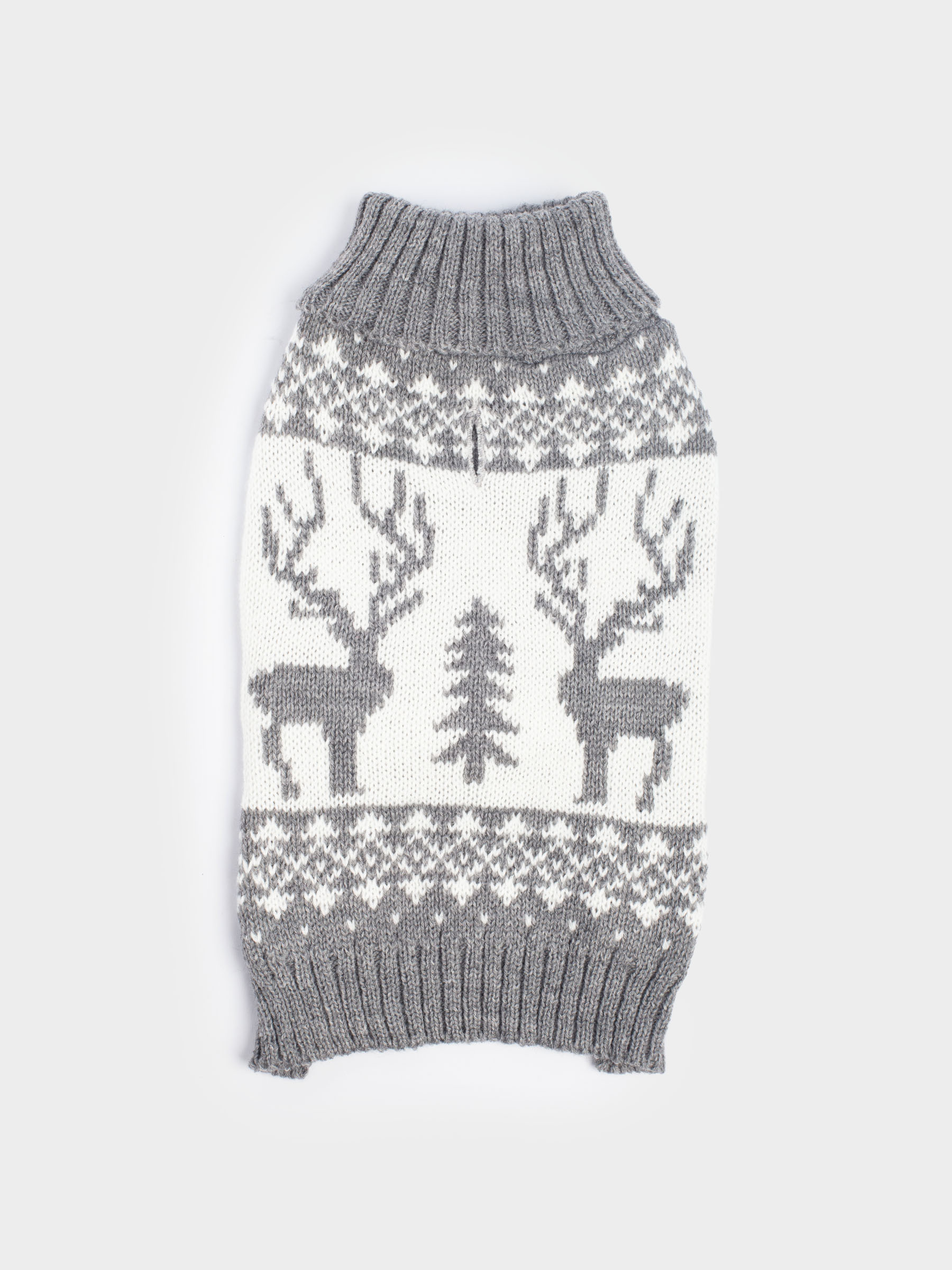 Свитер для животных, 38 см, р. M, акрил, серо-белый, Олени, Fashion pet, image-1