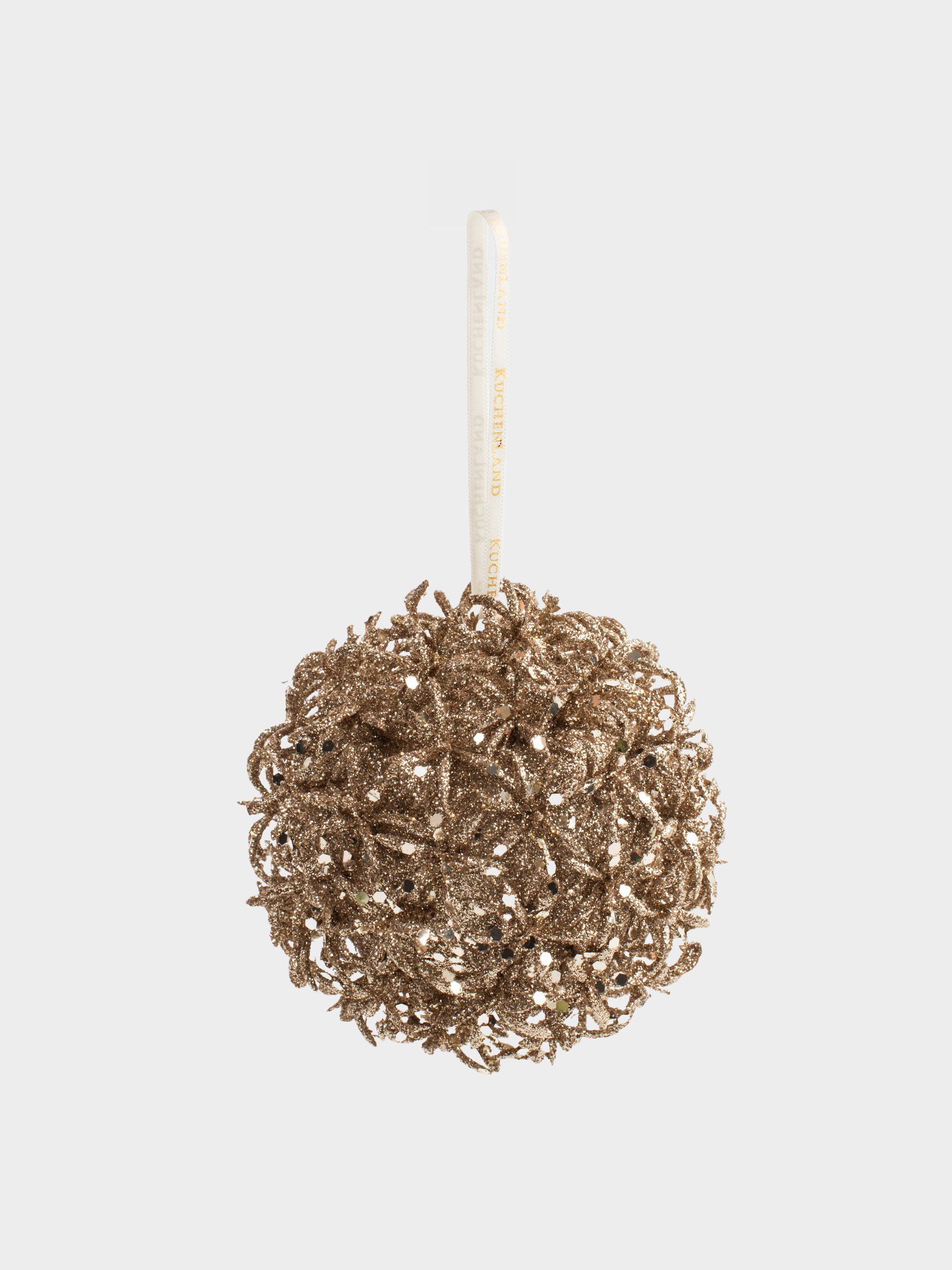 Игрушка елочная, 11 см, пенопласт, шампань, Фейерверк, Шар, Hedgehog ball, image-1