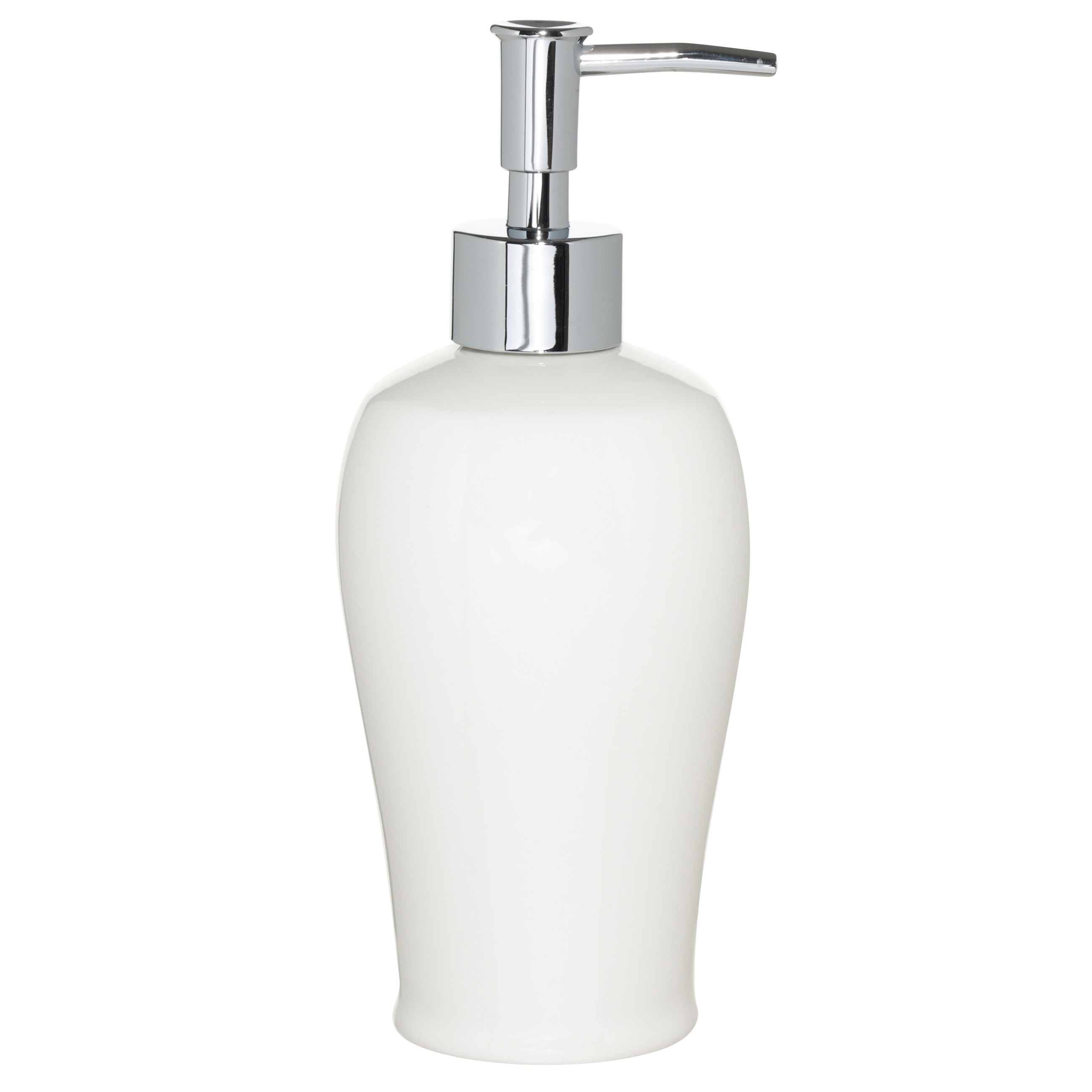 Диспенсер для жидкого мыла, 360 мл, керамика/пластик, белый, Shower Lotus изображение № 2