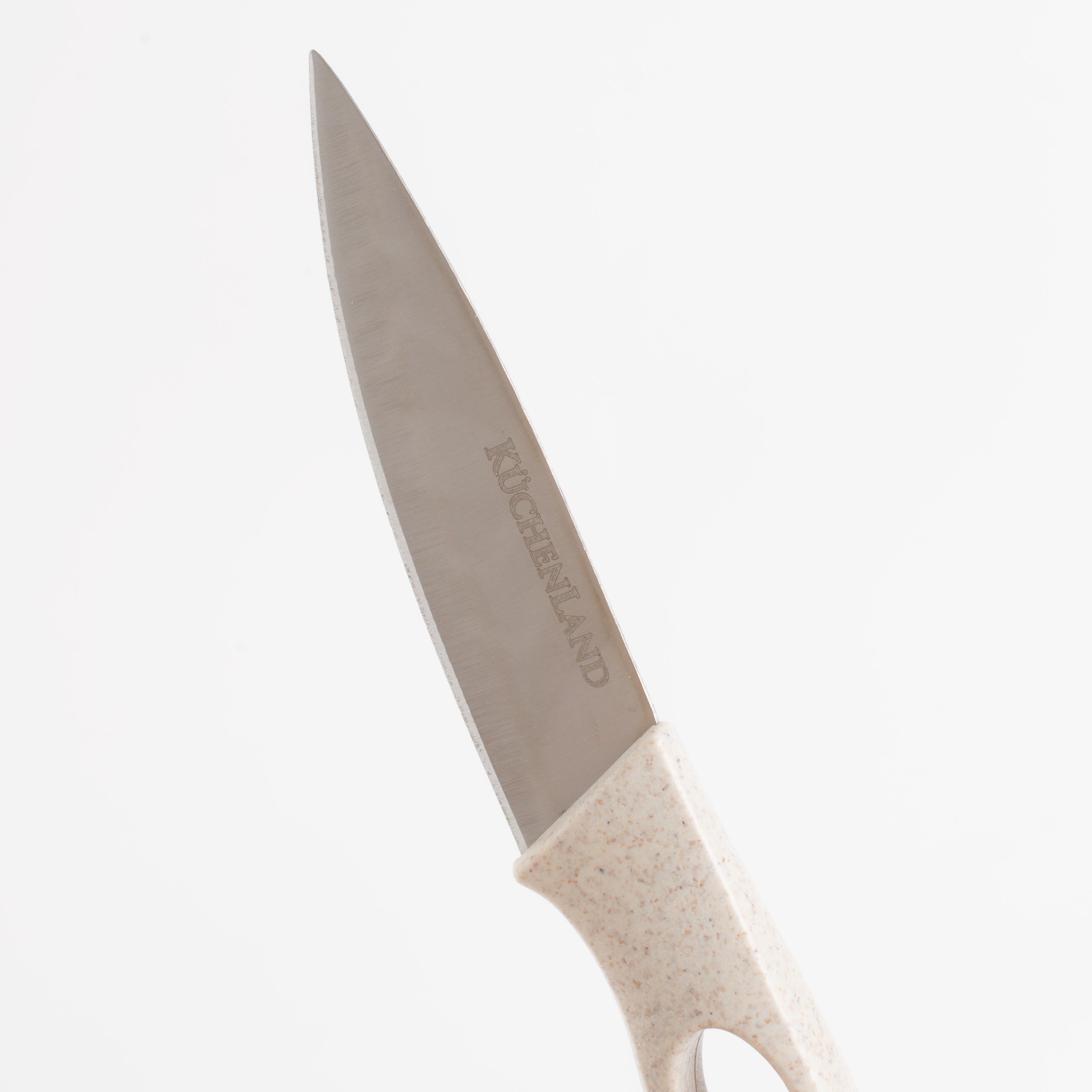 Нож для чистки овощей, 9 см, с чехлом, сталь/пластик, бежевый, в крапинку, Soft speckled изображение № 3