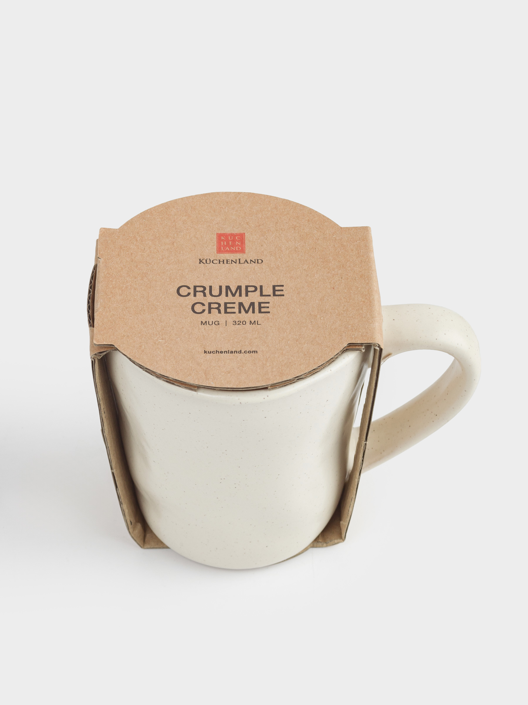 Кружка, 320 мл, керамика, молочная, Мятый эффект, Crumple creme, image-4