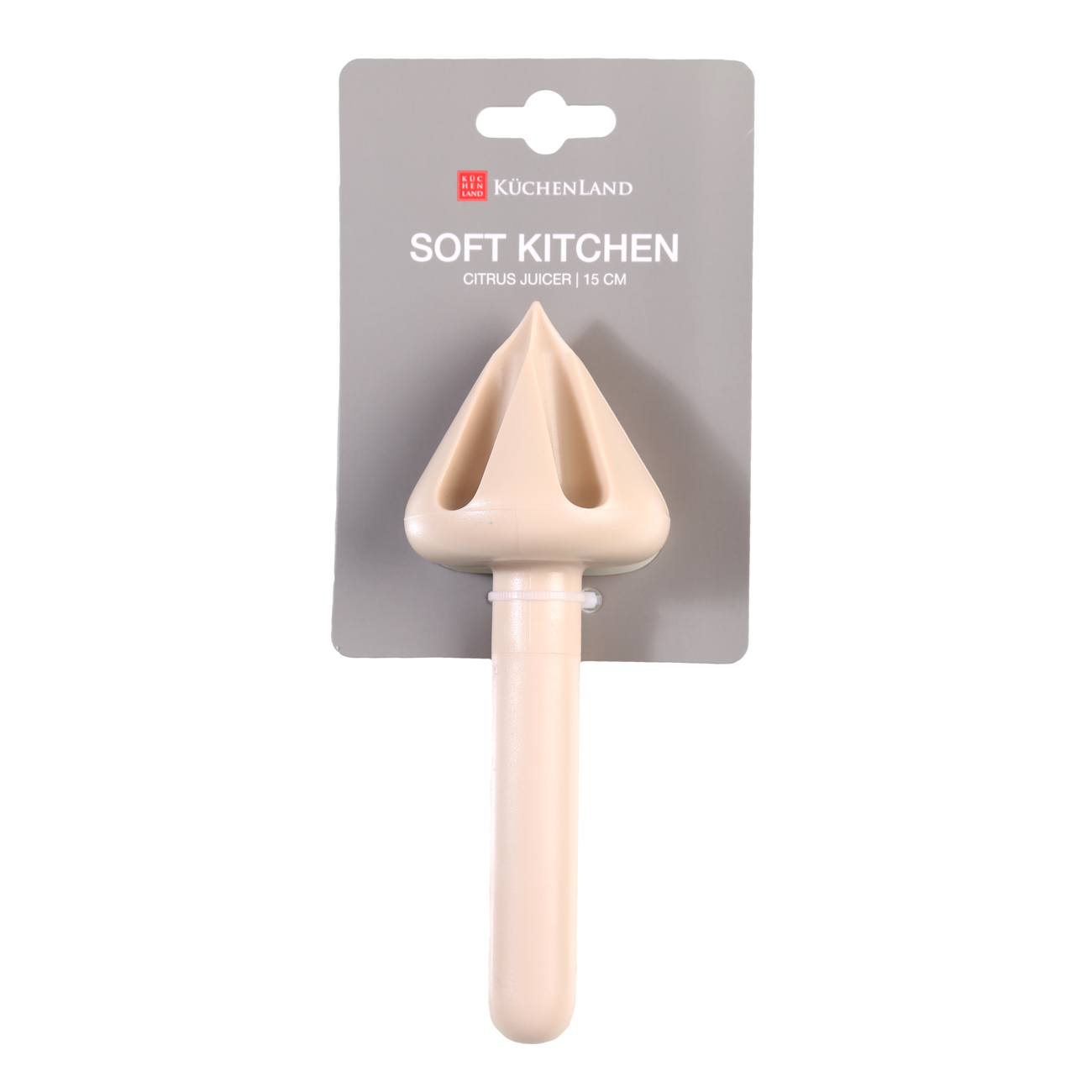 

Соковыжималка для цитрусовых, 15 см, с ручкой, пластик, бежевая, Soft Kitchen